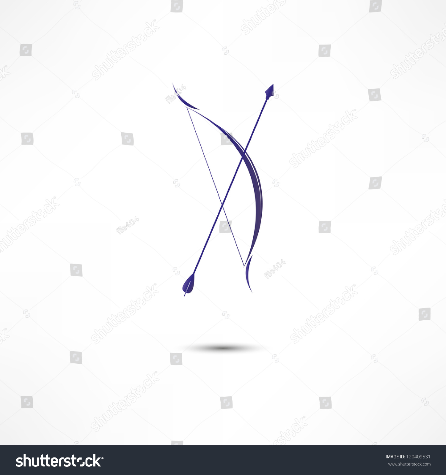 Bow And Arrow Icon Stock Vector Illustration 120409531 : Shutterstock