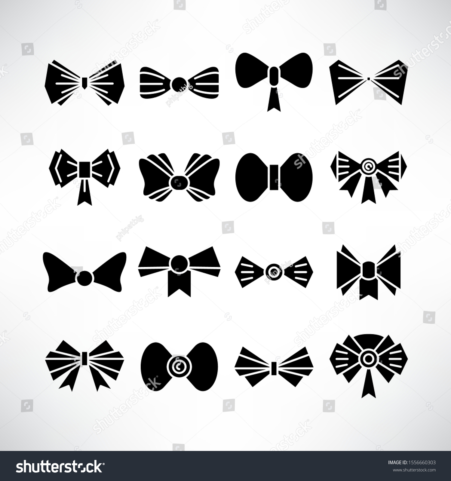 Bow Tie Icons Vector Illustration Set Stock Vector Royalty Free