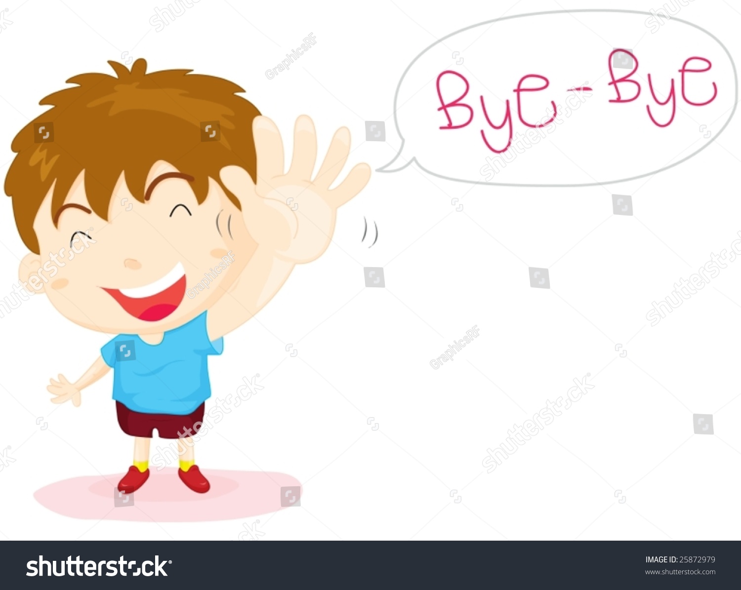 Boy Saying Bye Bye Stock Vector 25872979 - Shutterstock