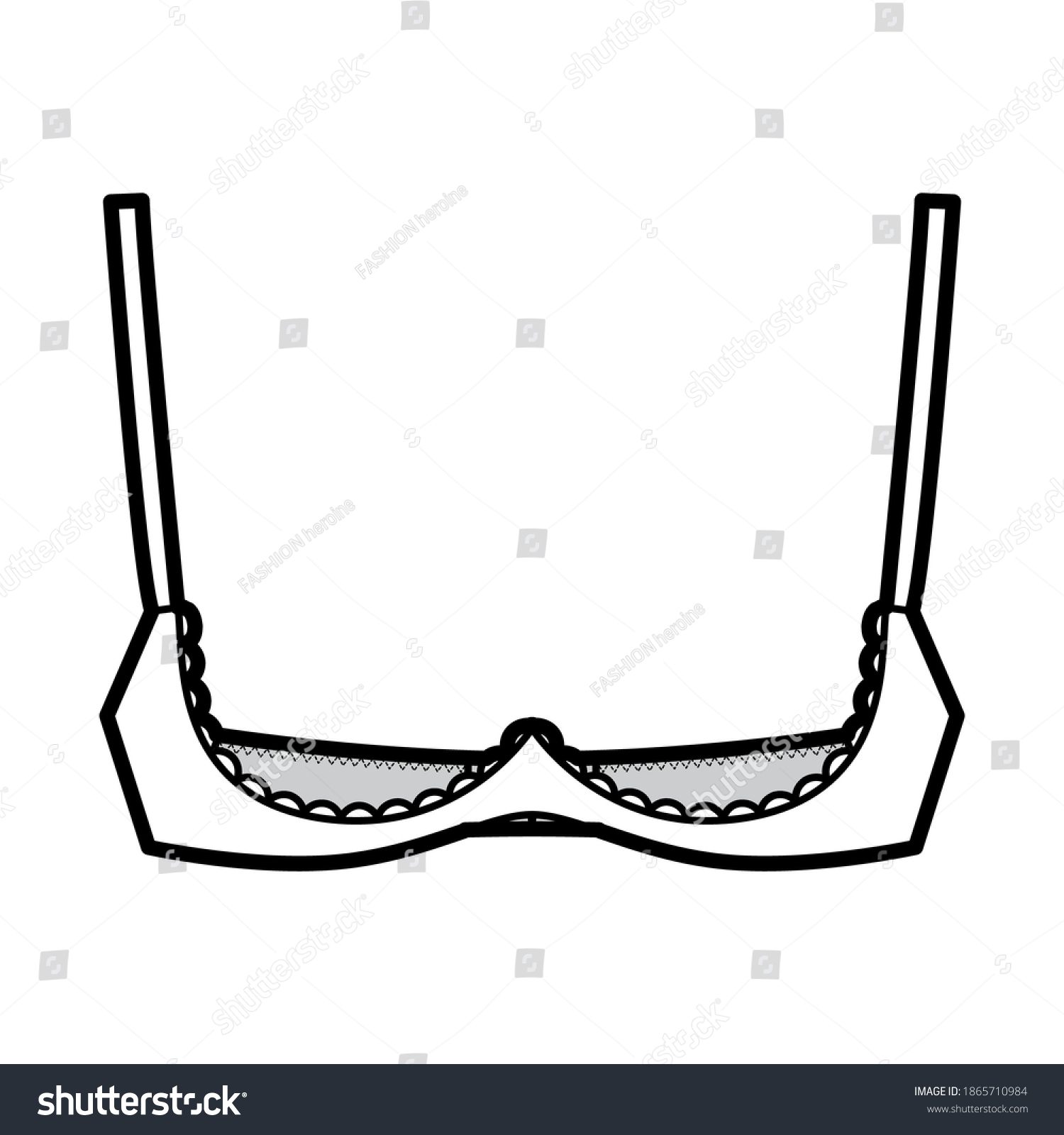 Bra Shelf Open Cup Lingerie Technical Stock Vector Royalty Free