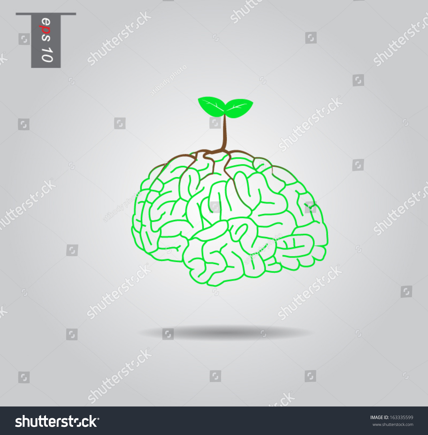 Brain Tree Illustration, Tree Of Knowledge Vector Icon - 163335599