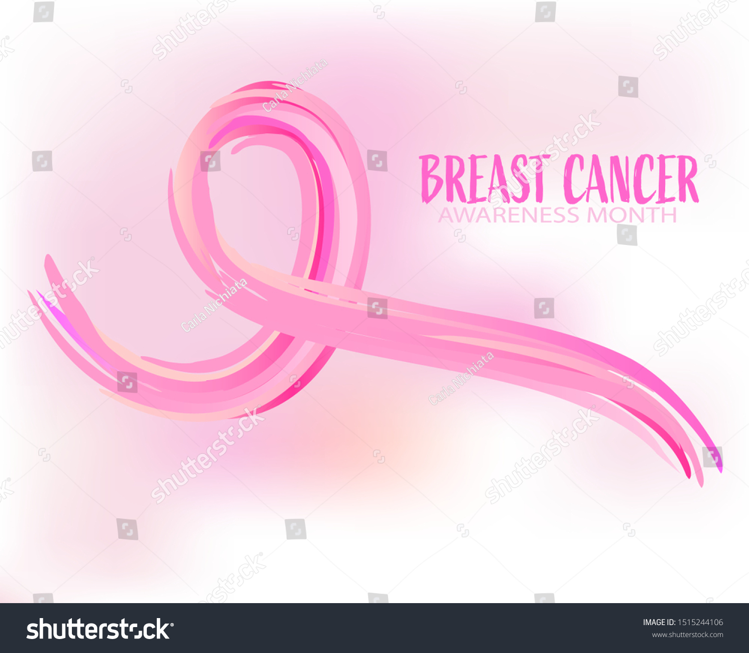 Breast Cancer Awareness Ribbon Painting Vector Stock Vector Royalty