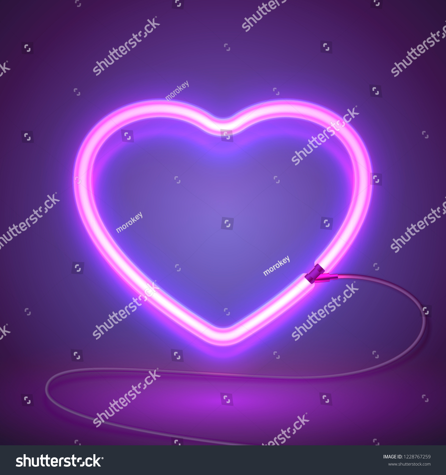 Bright Heart Neon Sign Retro Neon Stock Vector Royalty Free 1228767259