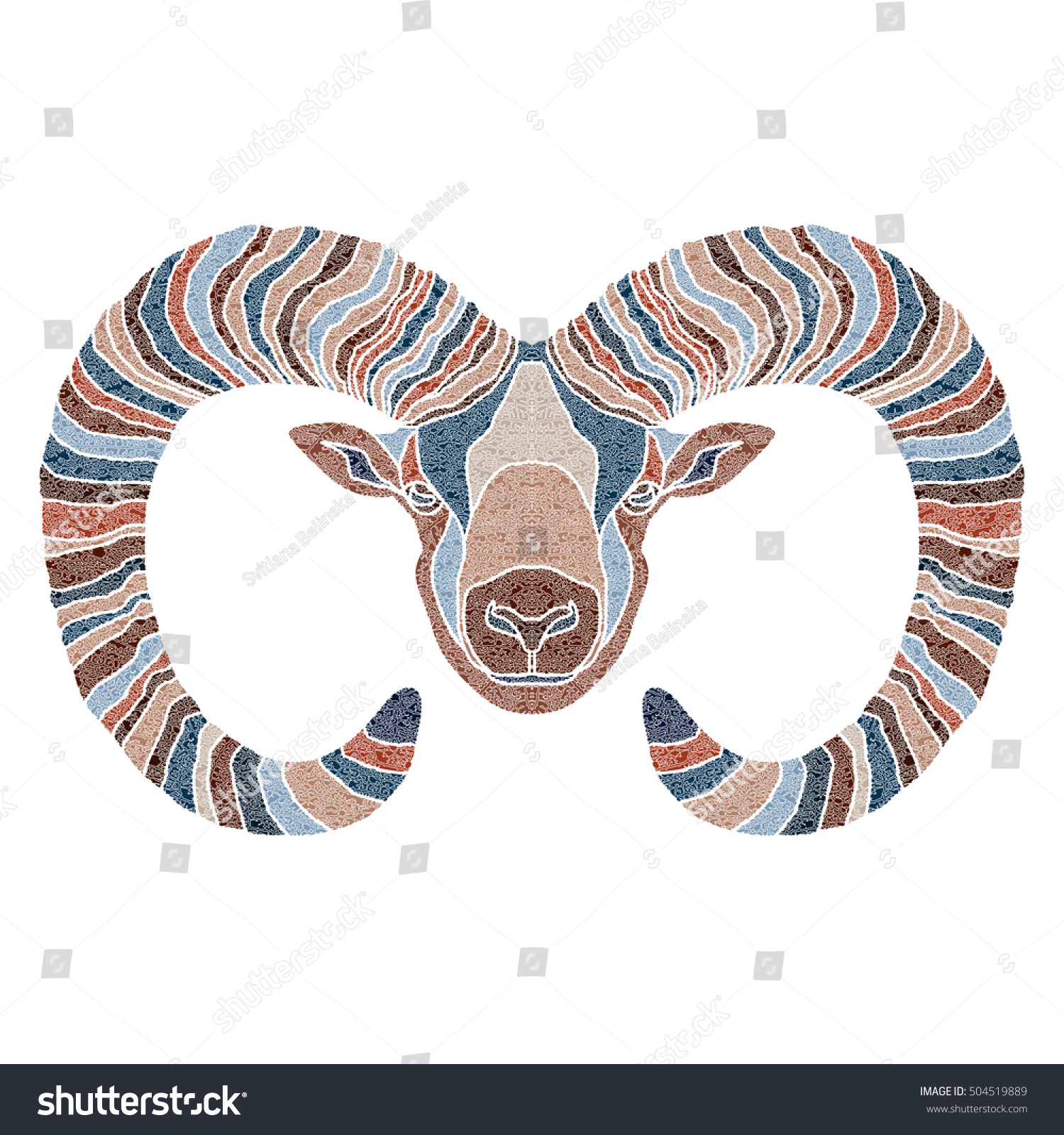 Bright Ram Zodiac Aries Sign Stock Vector Illustration