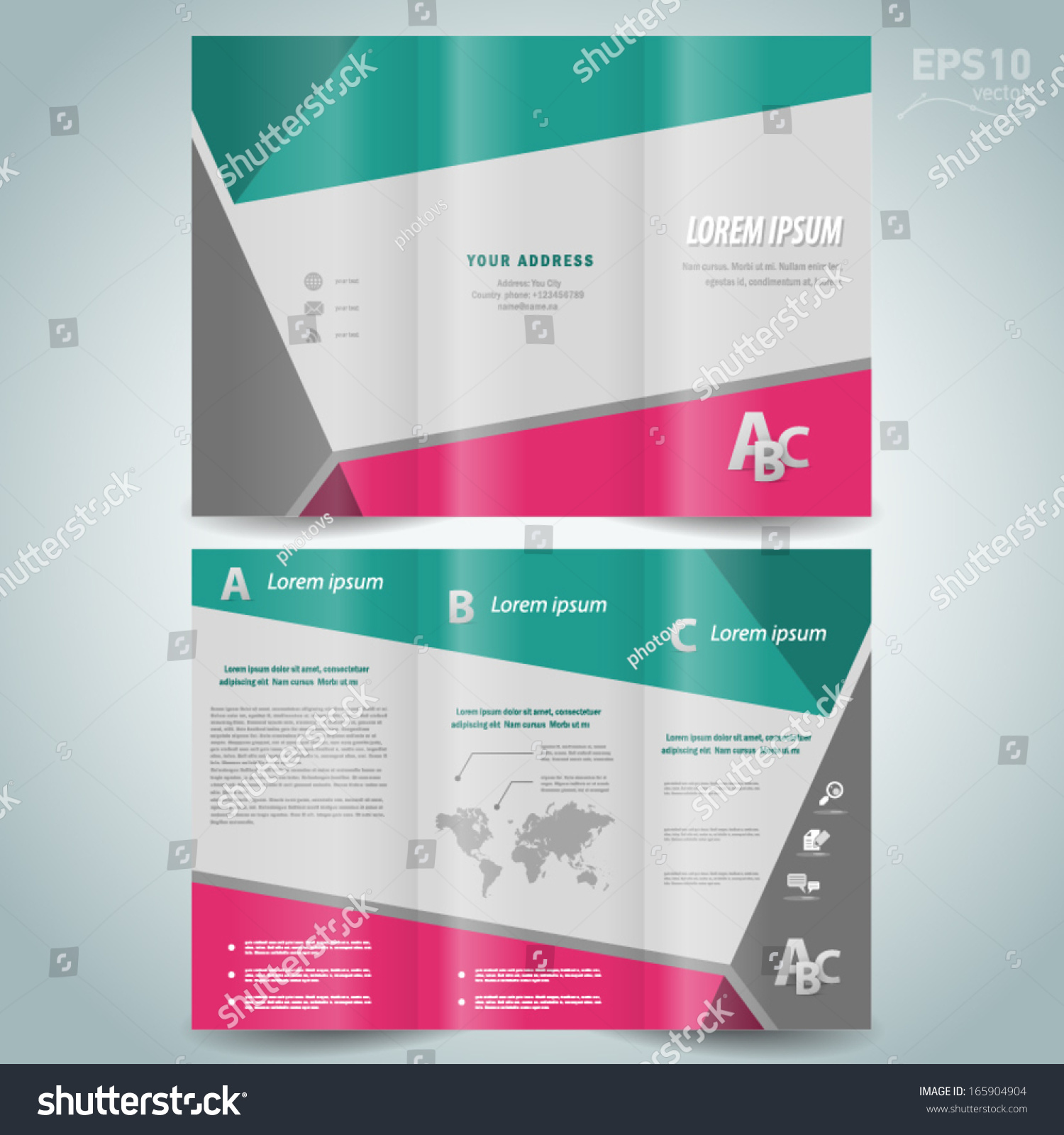 Brochure Design Template Folder Leaflet Geometric Abstract Element