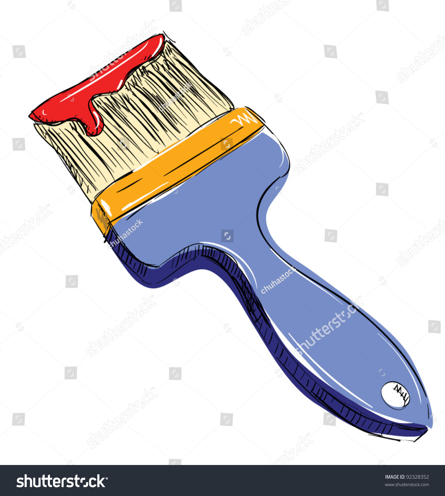 Brush Colorful Sketch Icon Vector Illustration - 92328352 : Shutterstock