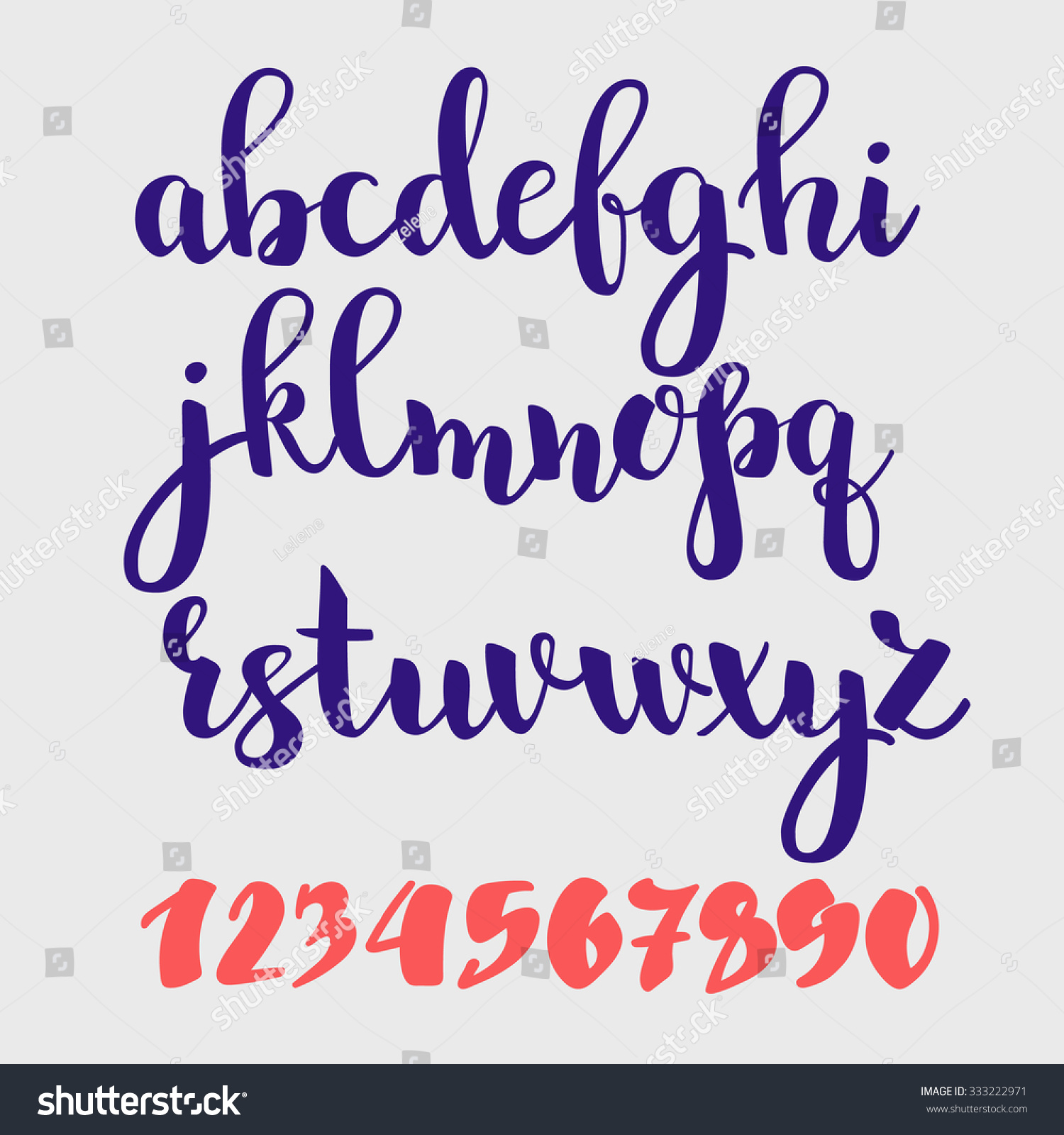 Brush Style Vector Script Alphabet Calligraphy Stock Vector 333222971 