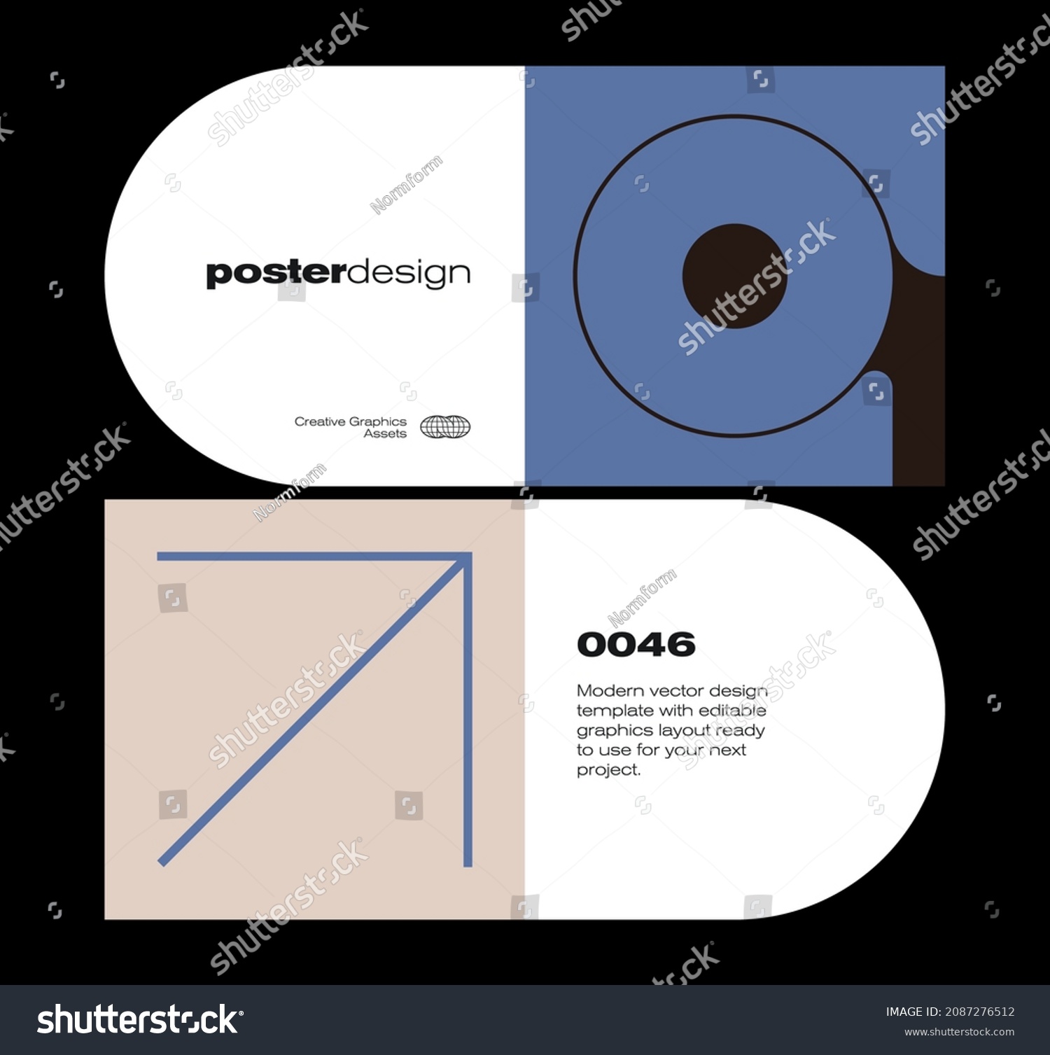 Brutalist Poster Design Template Layout Bold Stock Vector Royalty Free