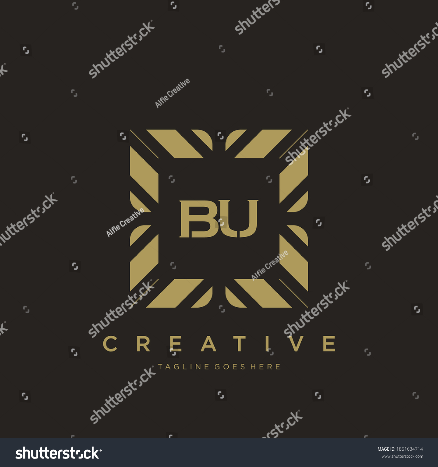 Bu Initial Letter Luxury Ornament Monogram Stock Vector Royalty Free