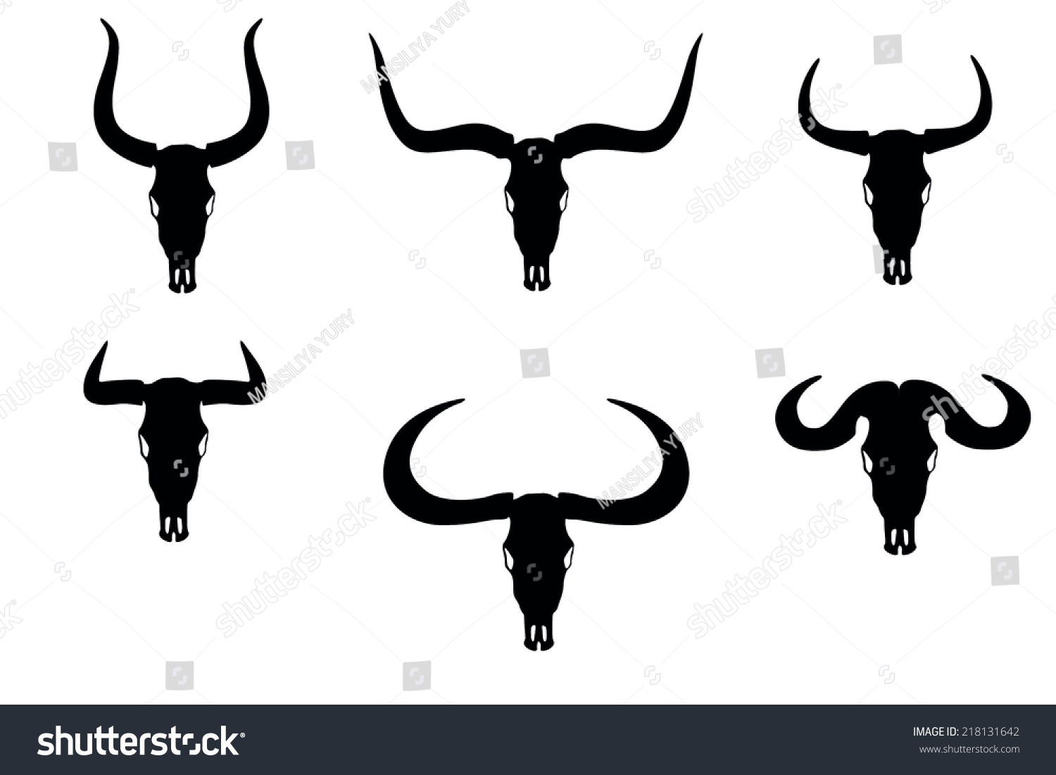 Bull Skull Stock Vector Illustration 218131642 : Shutterstock
