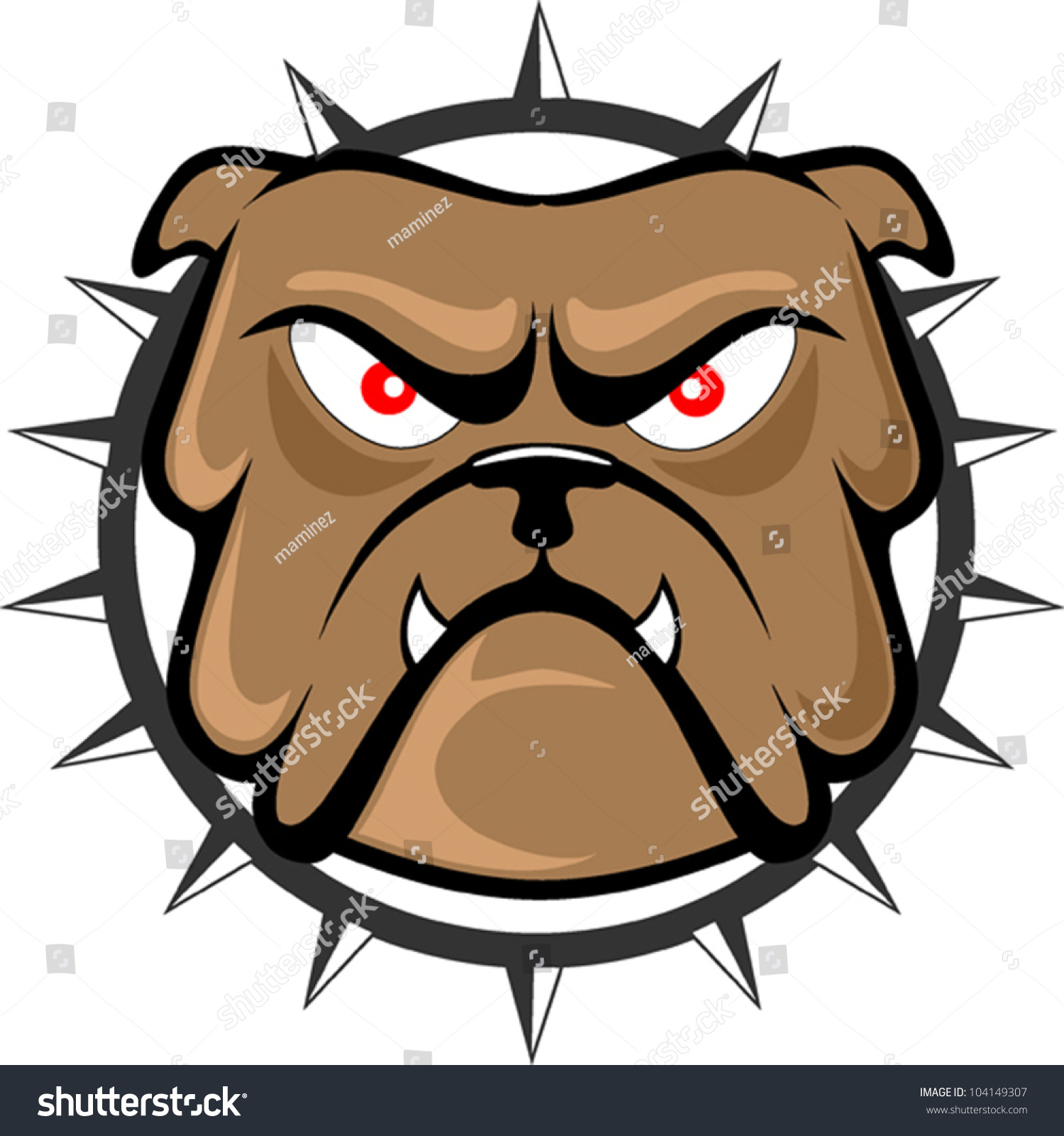 Bulldog Head Stock Vector Illustration 104149307 : Shutterstock