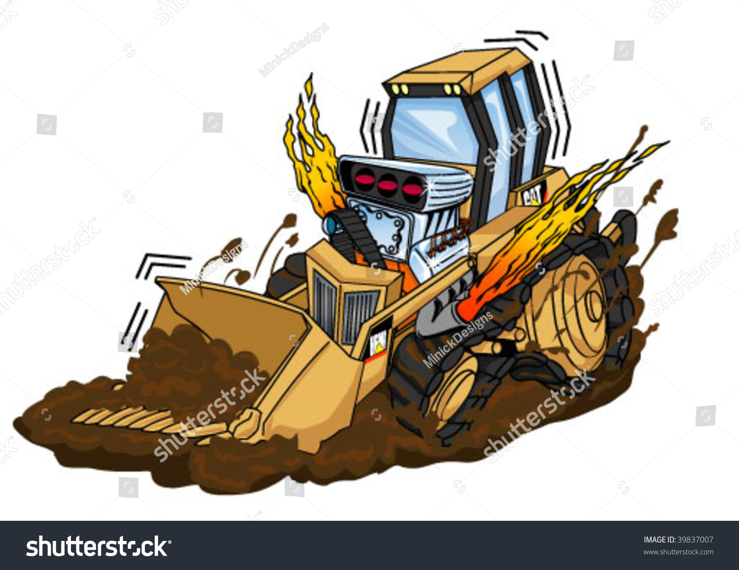 Bulldozer Cartoon Stock Vector Illustration 39837007 : Shutterstock