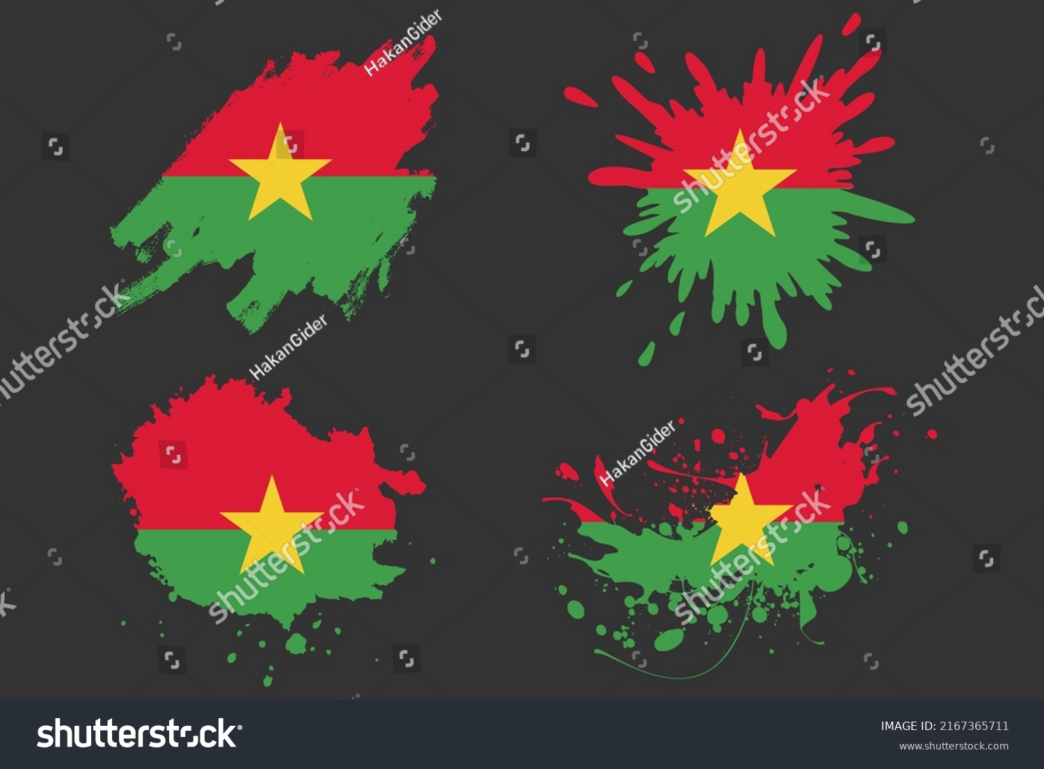 Burkina Faso Flag Brush Splash Vector Stock Vector Royalty Free