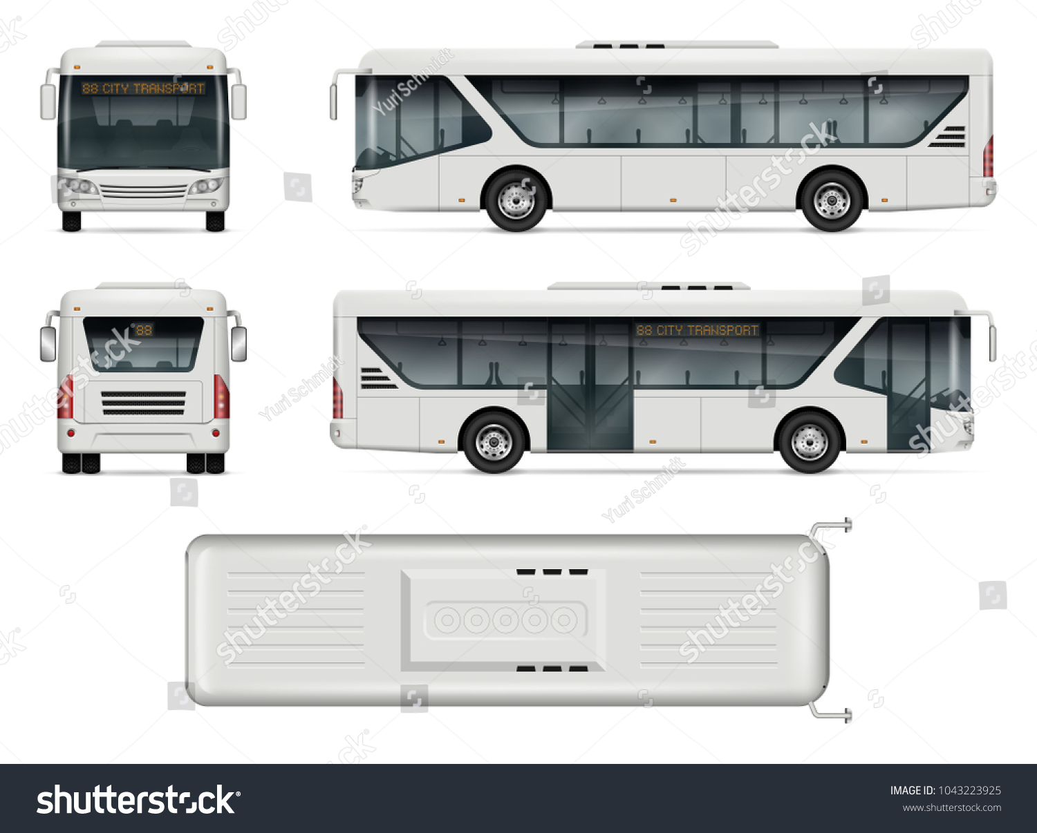 Bus Vector Mockup Isolated Template City Stock Vector Royalty Free