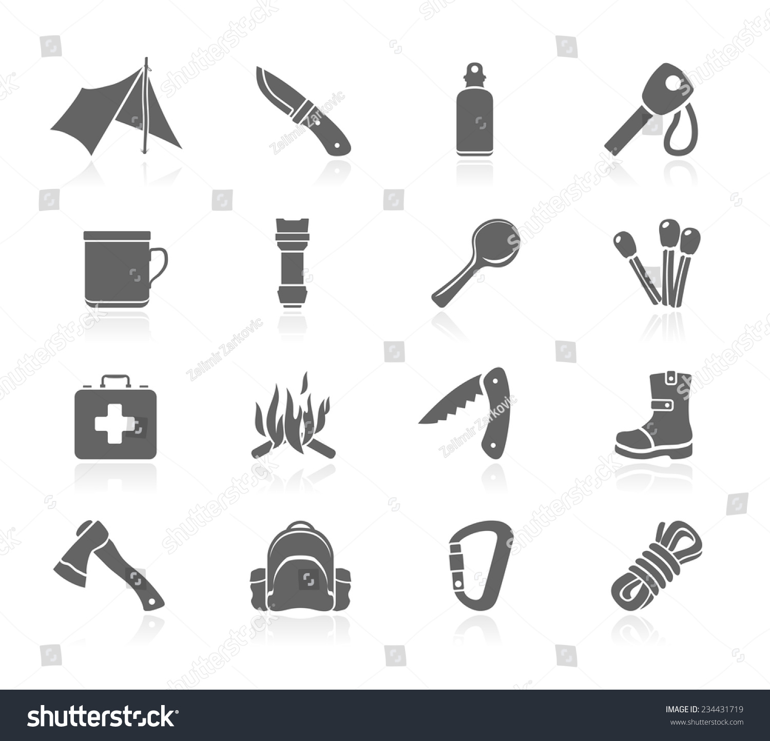 Bushcraft Icons Stock Vector 234431719 Shutterstock 2592