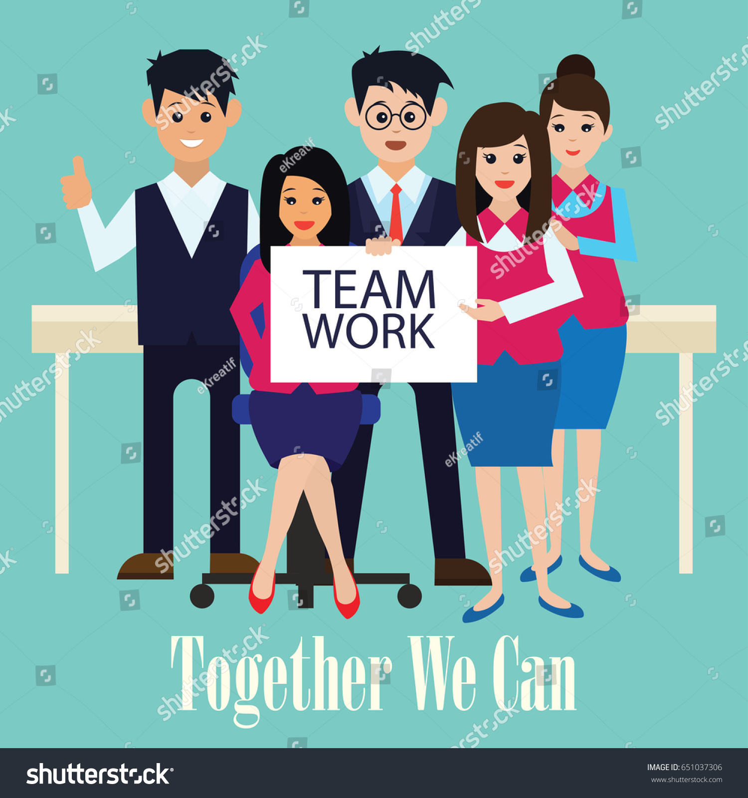 Business Concept Team Work Showing Team Stock Vector Royalty Free