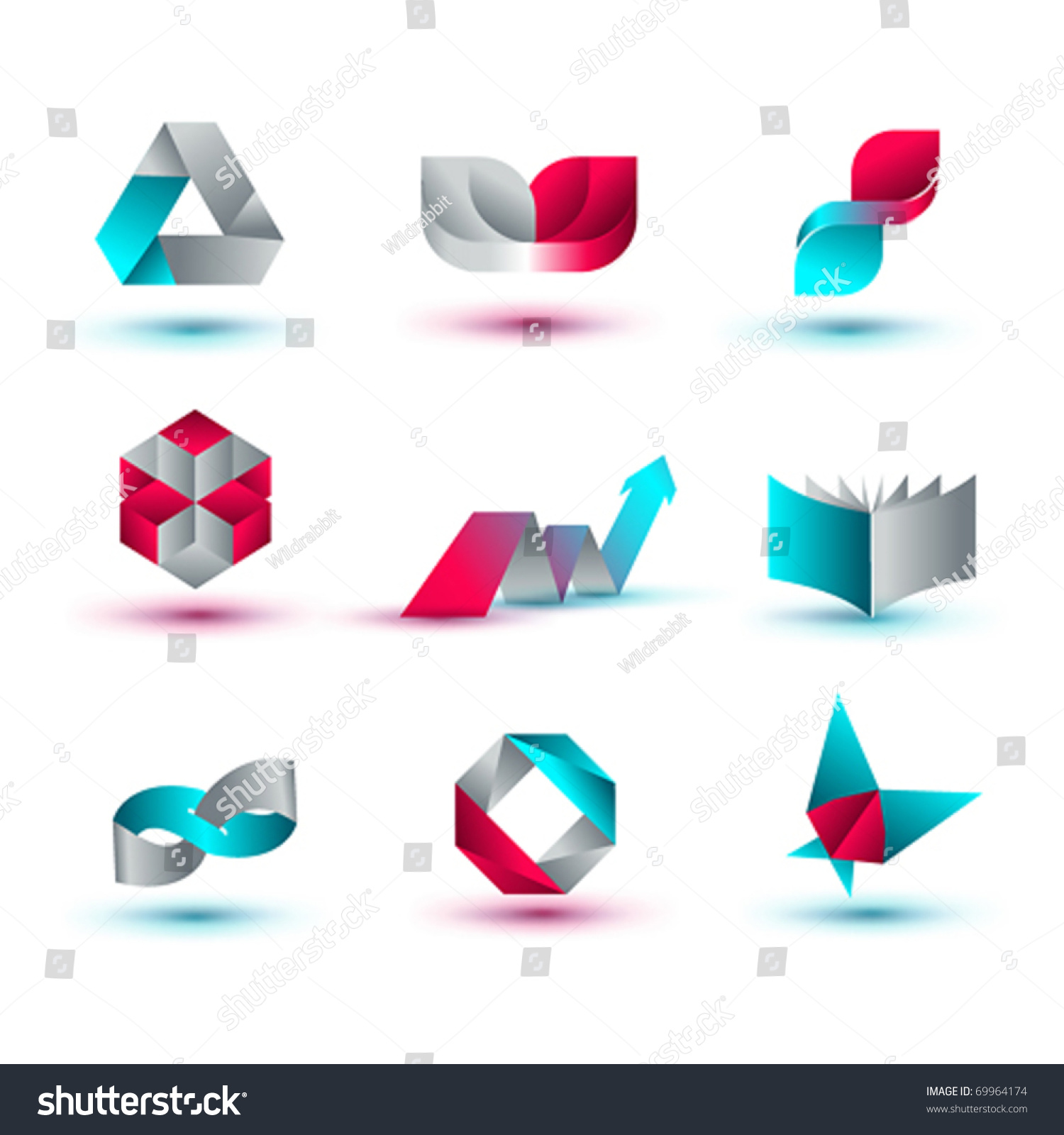 Business Design Elements ( Icon ) Set For Print And Web. Vector