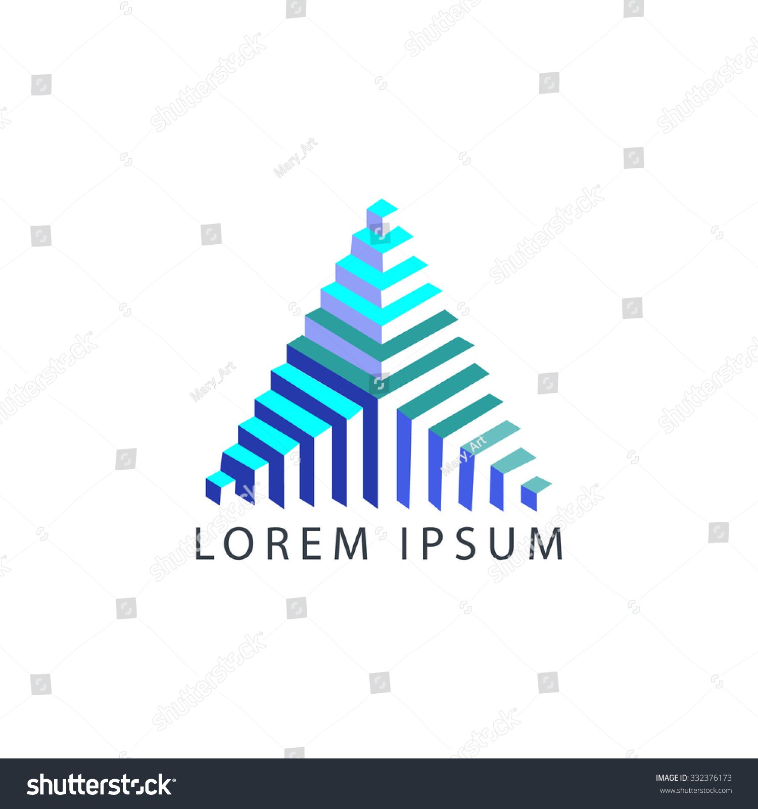 Business Logo Triangle Vector Blue Colors Stock Vector 332376173