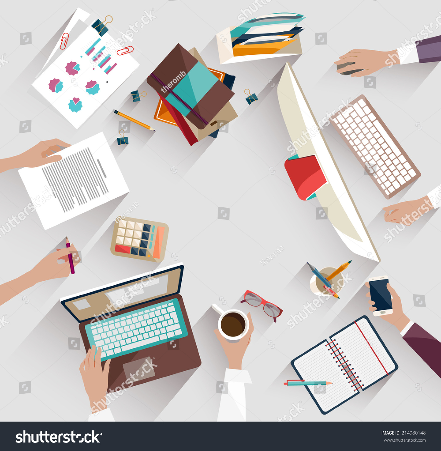 Business Meeting Brainstorming Flat Design Stock Vector Royalty Free