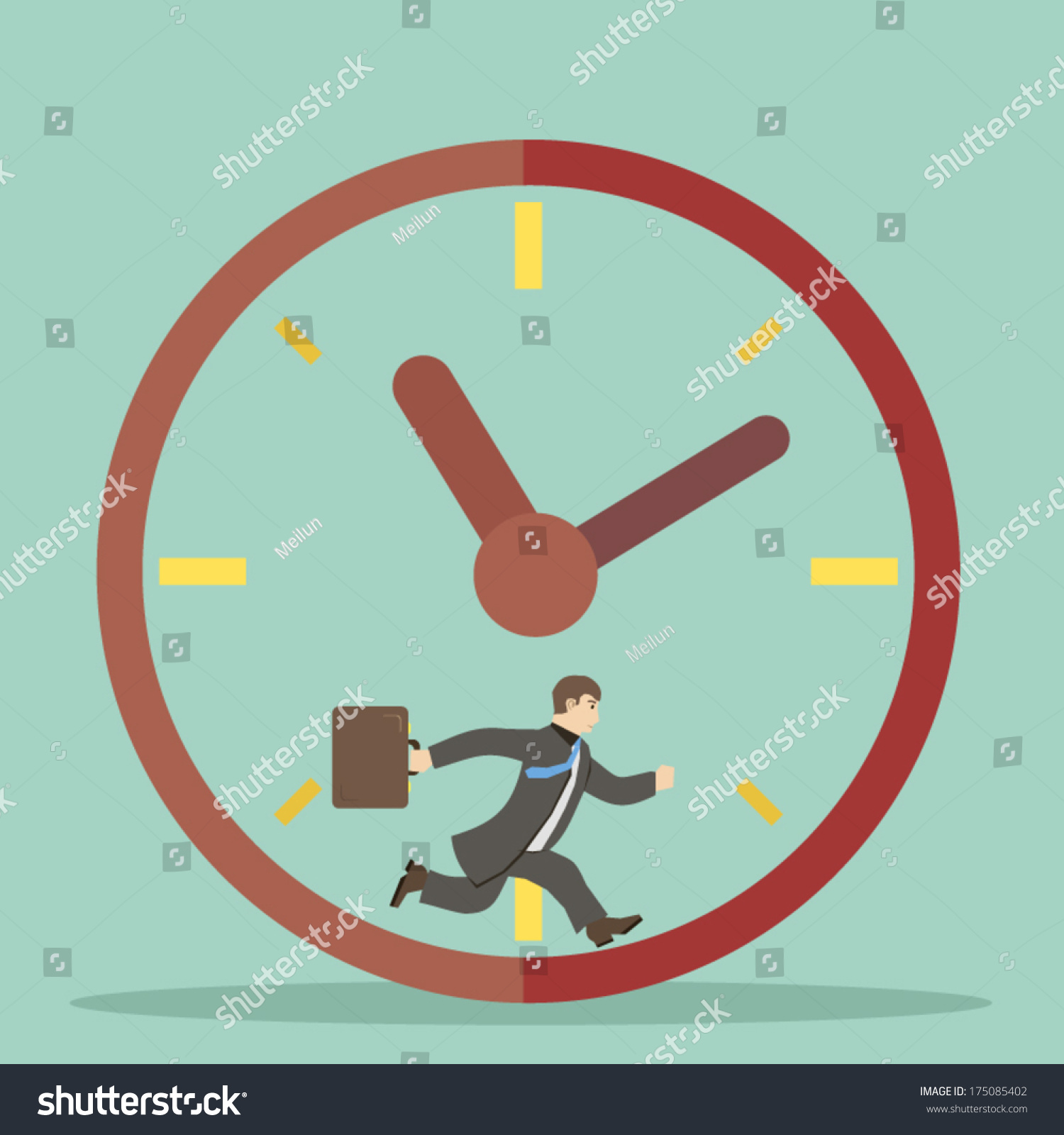 Businessman Hurry Within Specified Time Limits Concept Illustration 