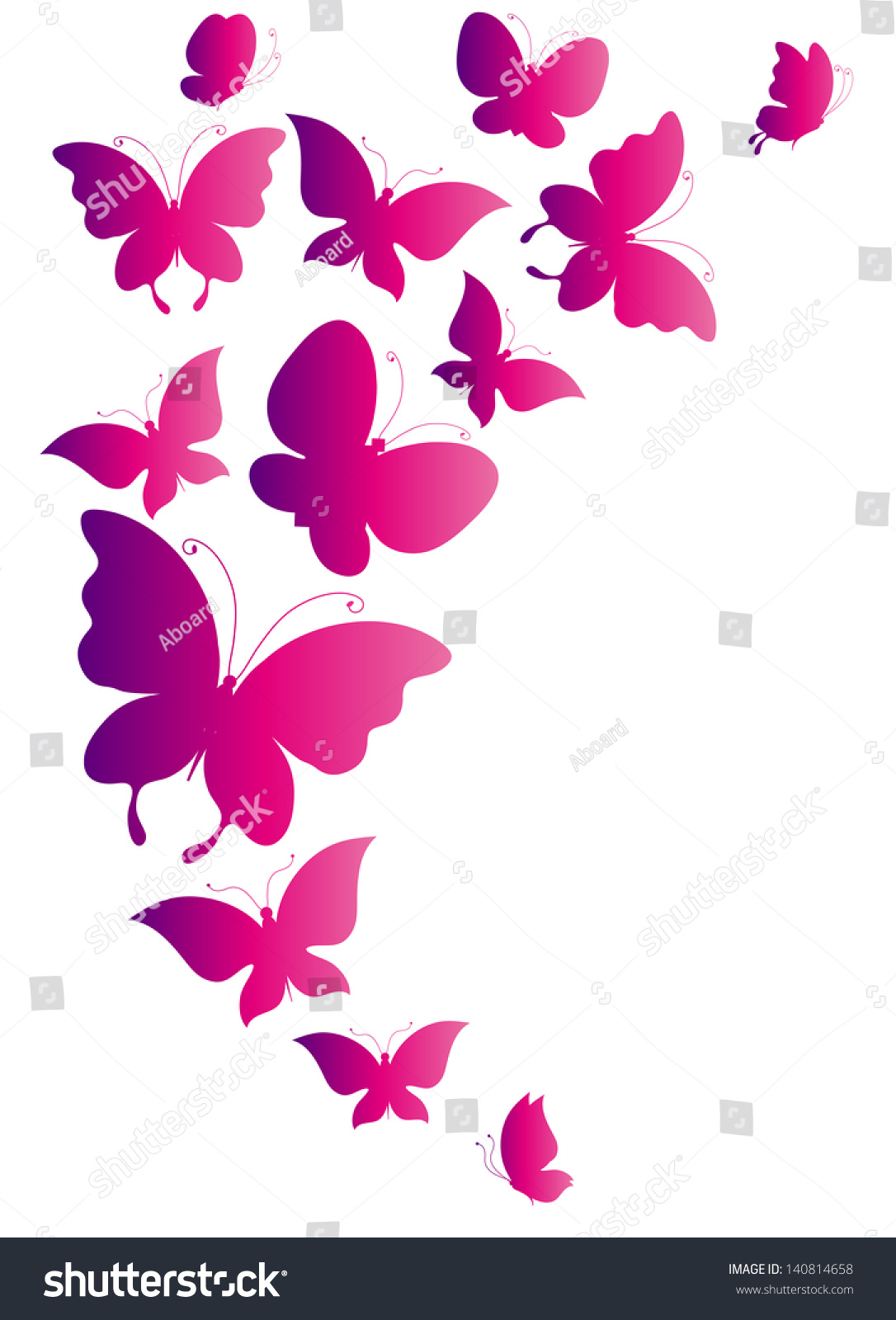 Butterflies Designpink Background Stock Vector 140814658 - Shutterstock