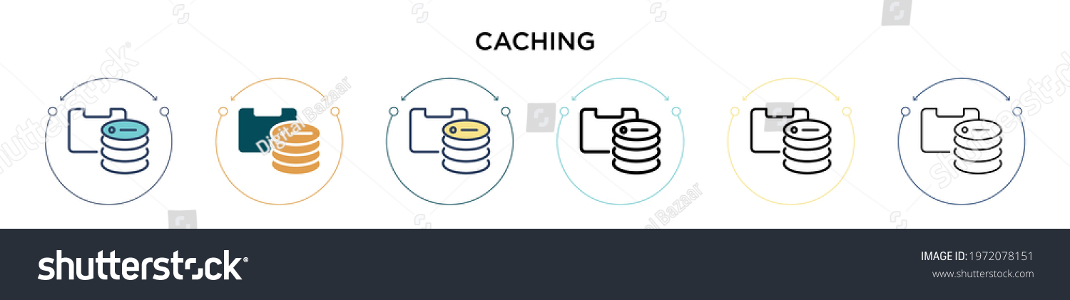 Caching Icon Filled Thin Line Outline Stock Vector Royalty Free