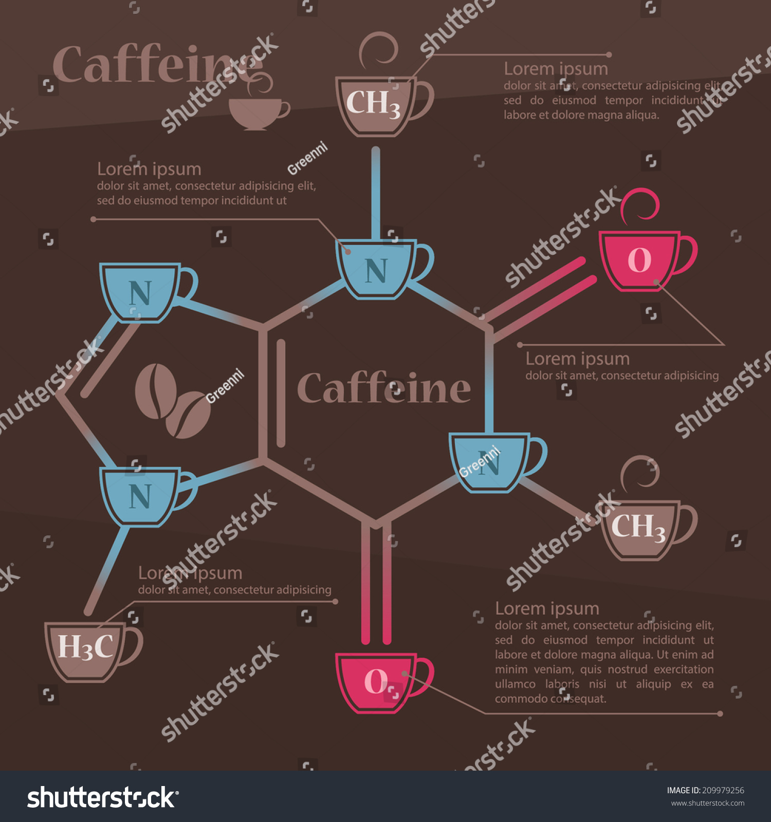stock-vector-caffeine-chemical-molecule-