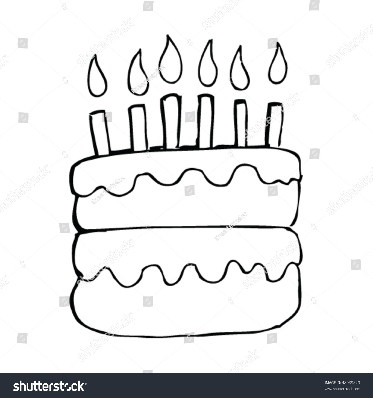 Cake Drawing Stock Vector 48039829 - Shutterstock