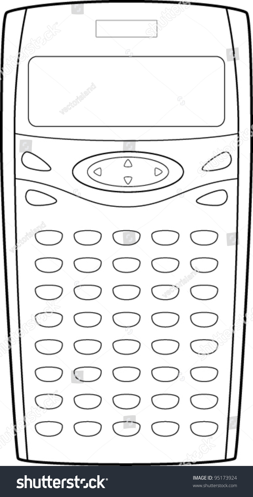 Calculator Line Art Stock Vector Illustration Shutterstock