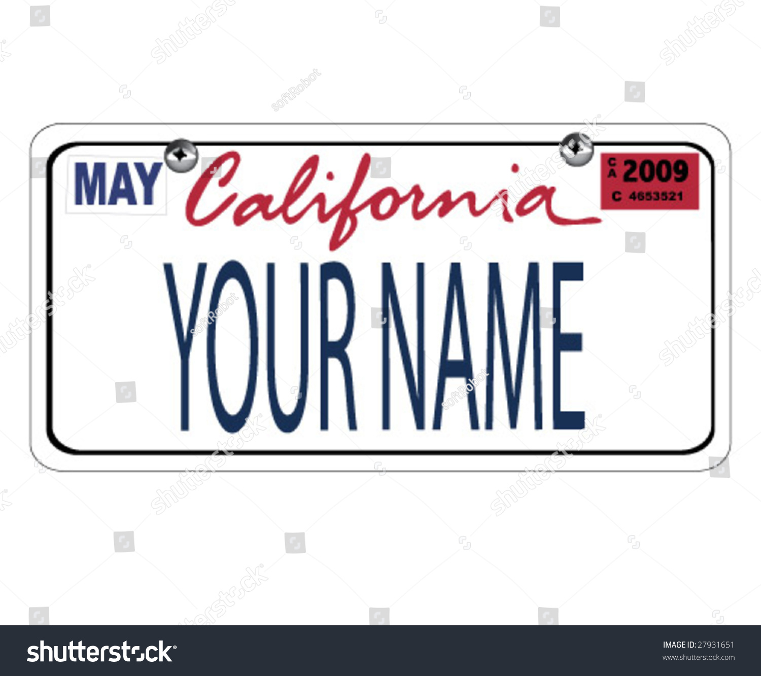 California License Plate Stock Vector 27931651 Shutterstock