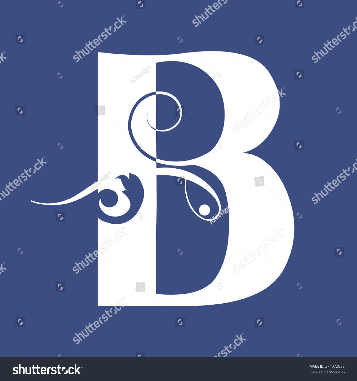 Calligraphic Letter B Stock Vector 374072839 : Shutterstock