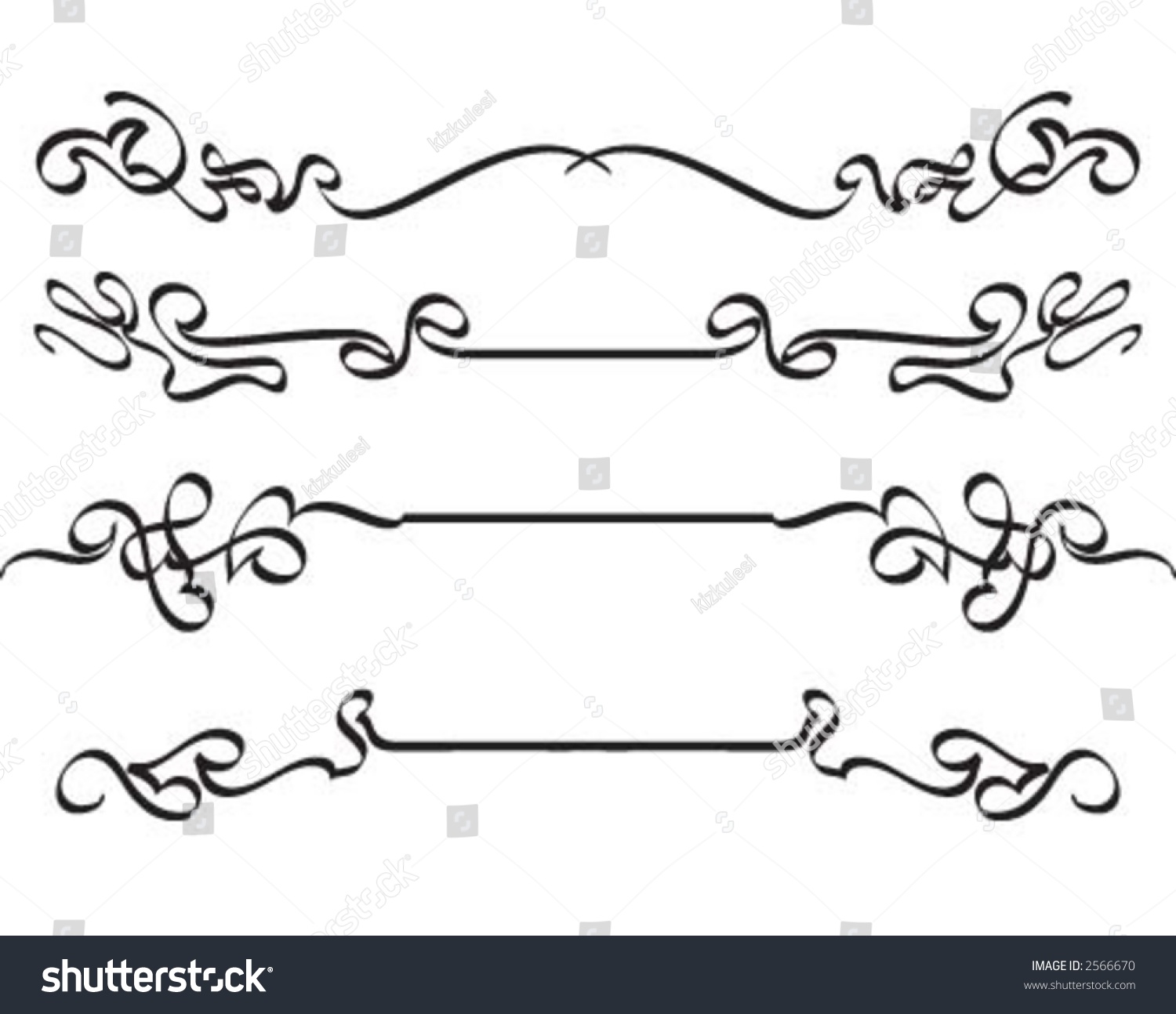 Calligraphic Lines Stock Vector Illustration 2566670 : Shutterstock