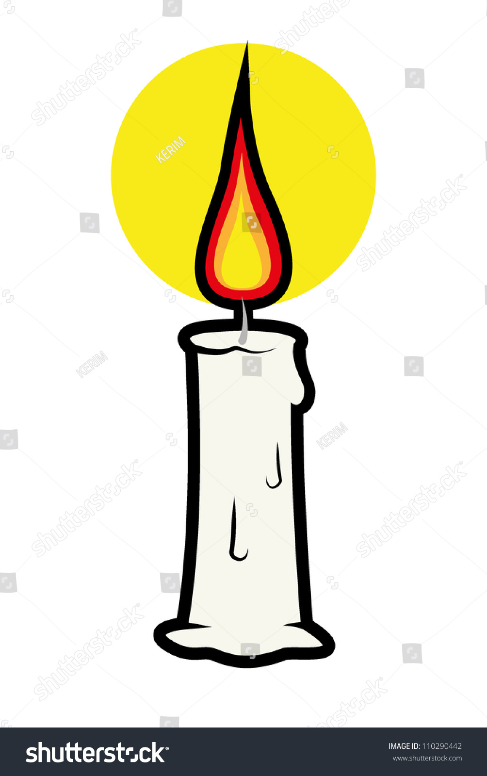 Candle Stock Vector Illustration 110290442 : Shutterstock