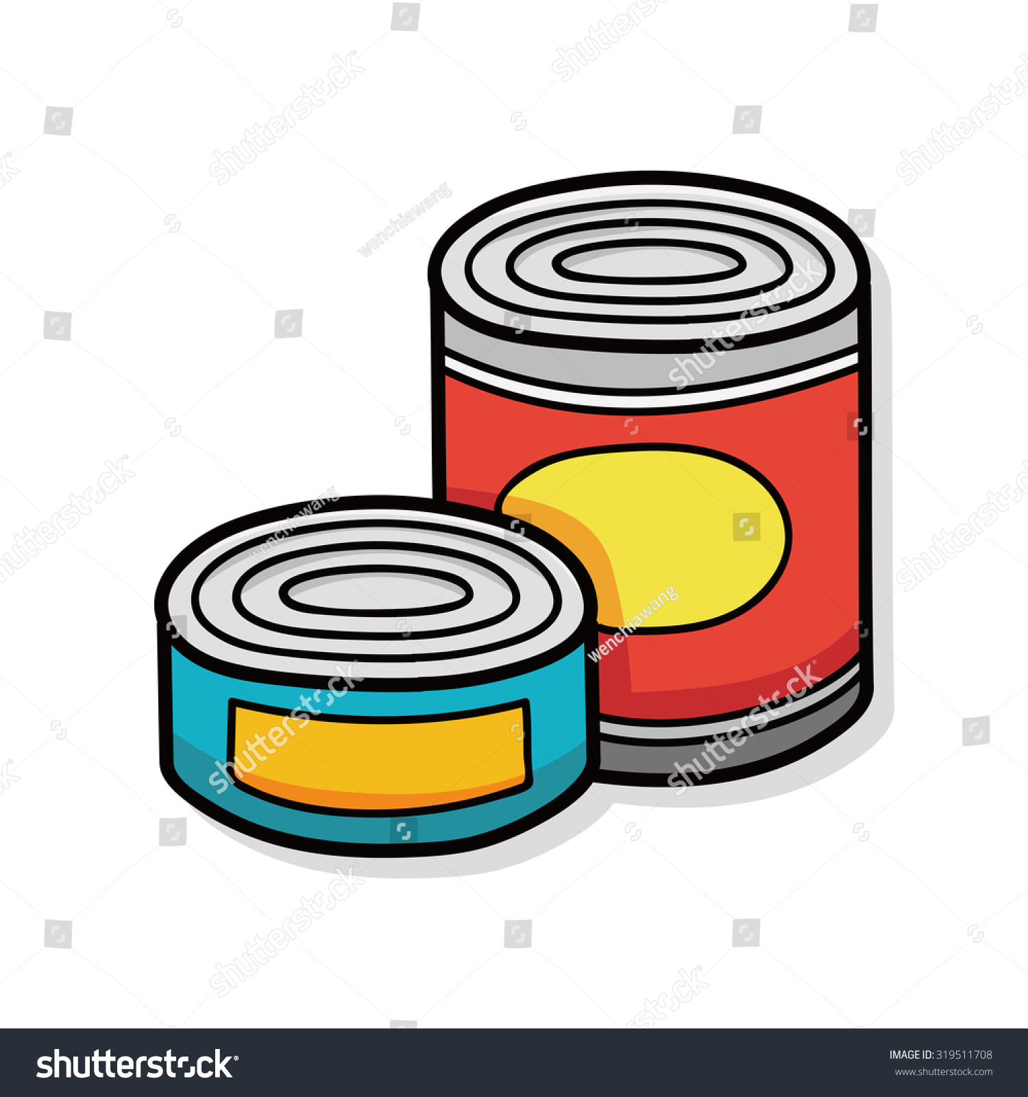 Canned Food Doodle Stock Vector Illustration 319511708 Shutterstock