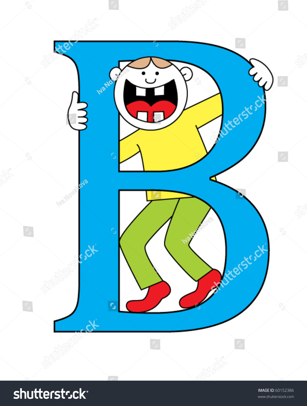 Capital Letter B With A Child Stock Vector Illustration 60152386 ...