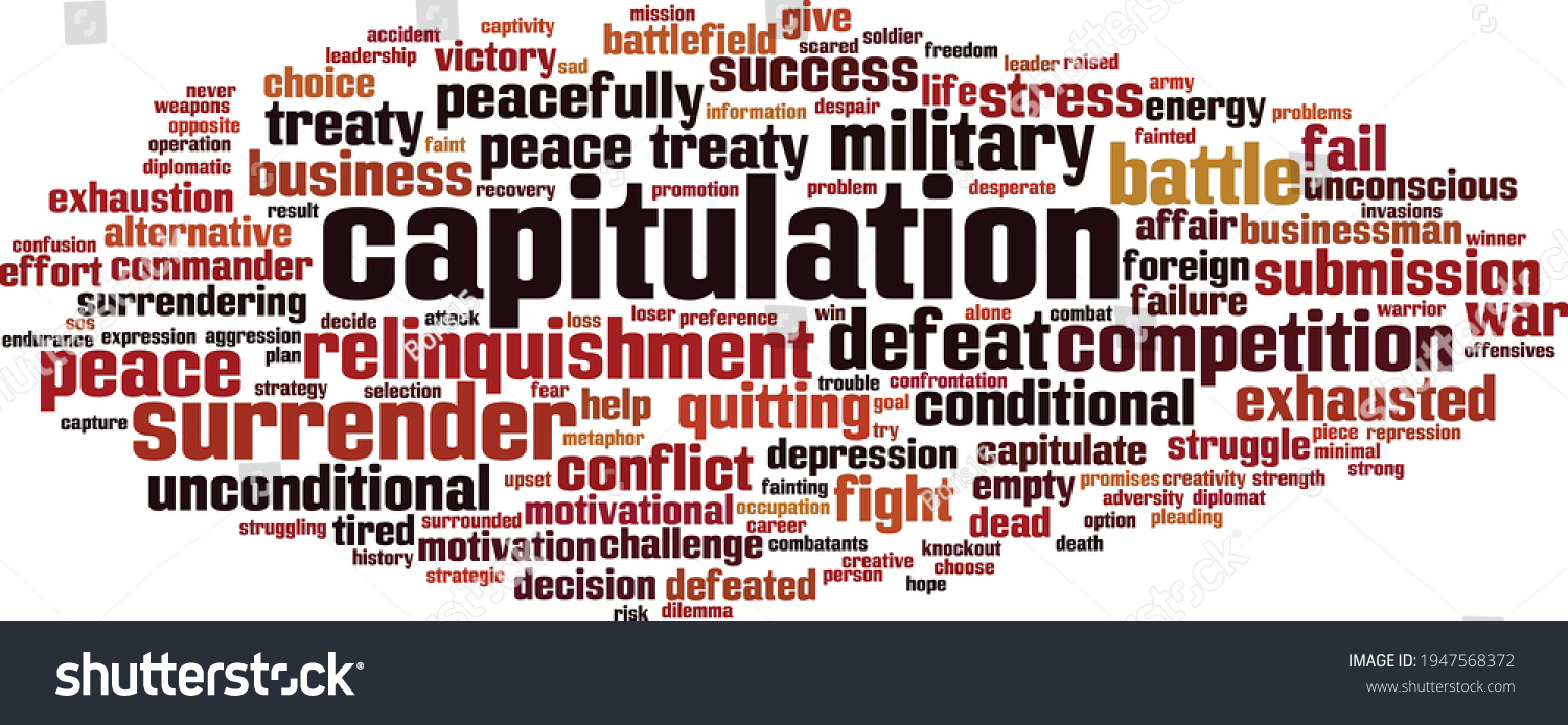 Capitulation Word Cloud Concept Collage Made