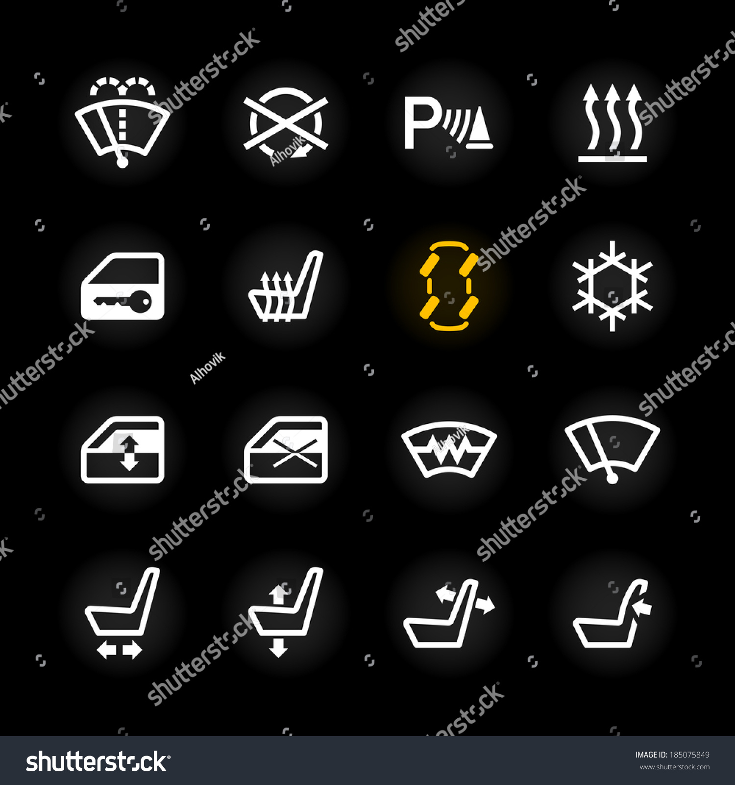 Car Dashboard Icons. Vector. - 185075849 : Shutterstock