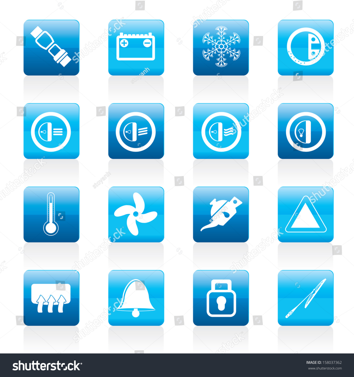 Car Dashboard Icons - Vector Icons Set - 158037362 : Shutterstock