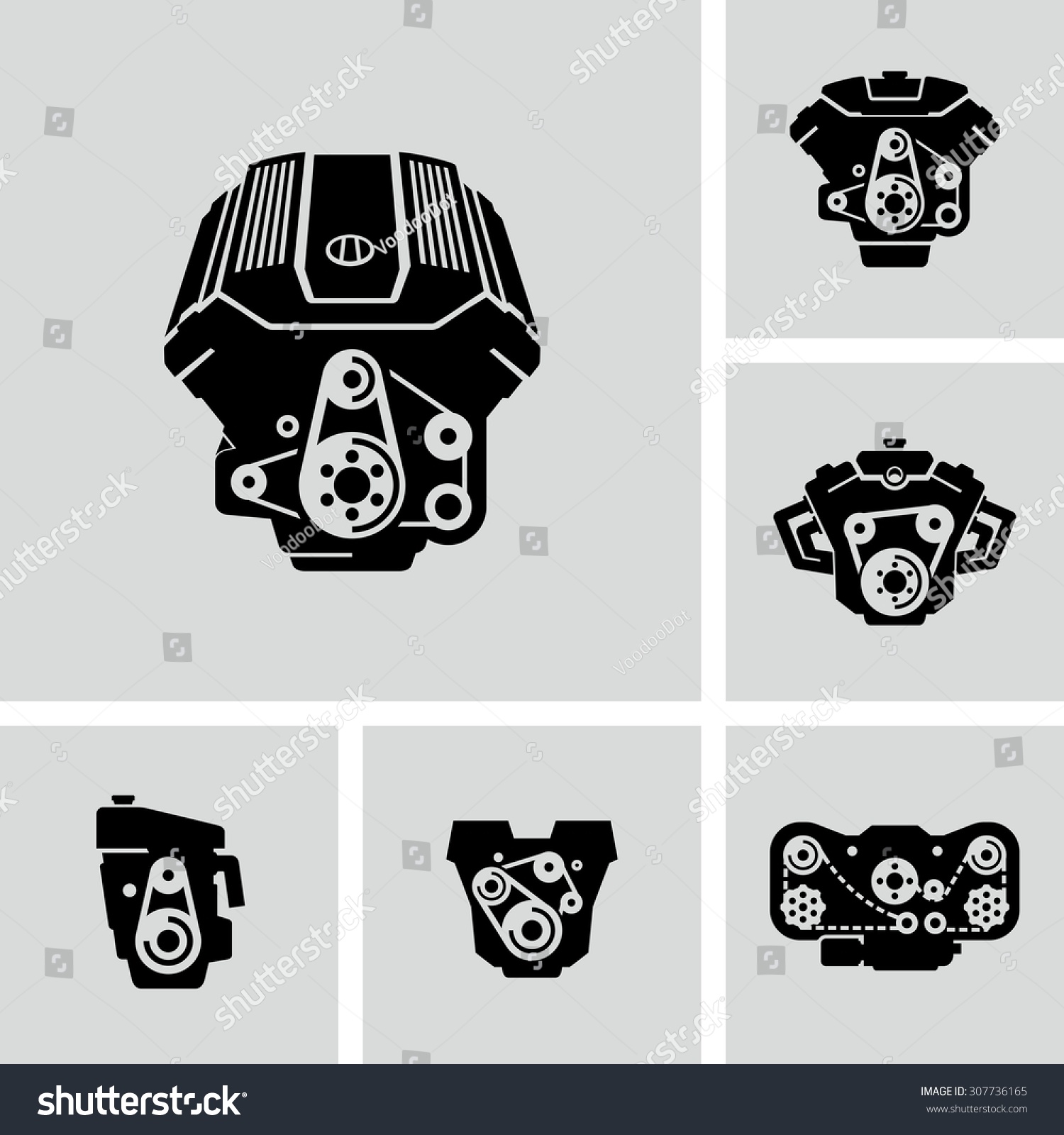 Car Engine Vector Icons - 307736165 : Shutterstock