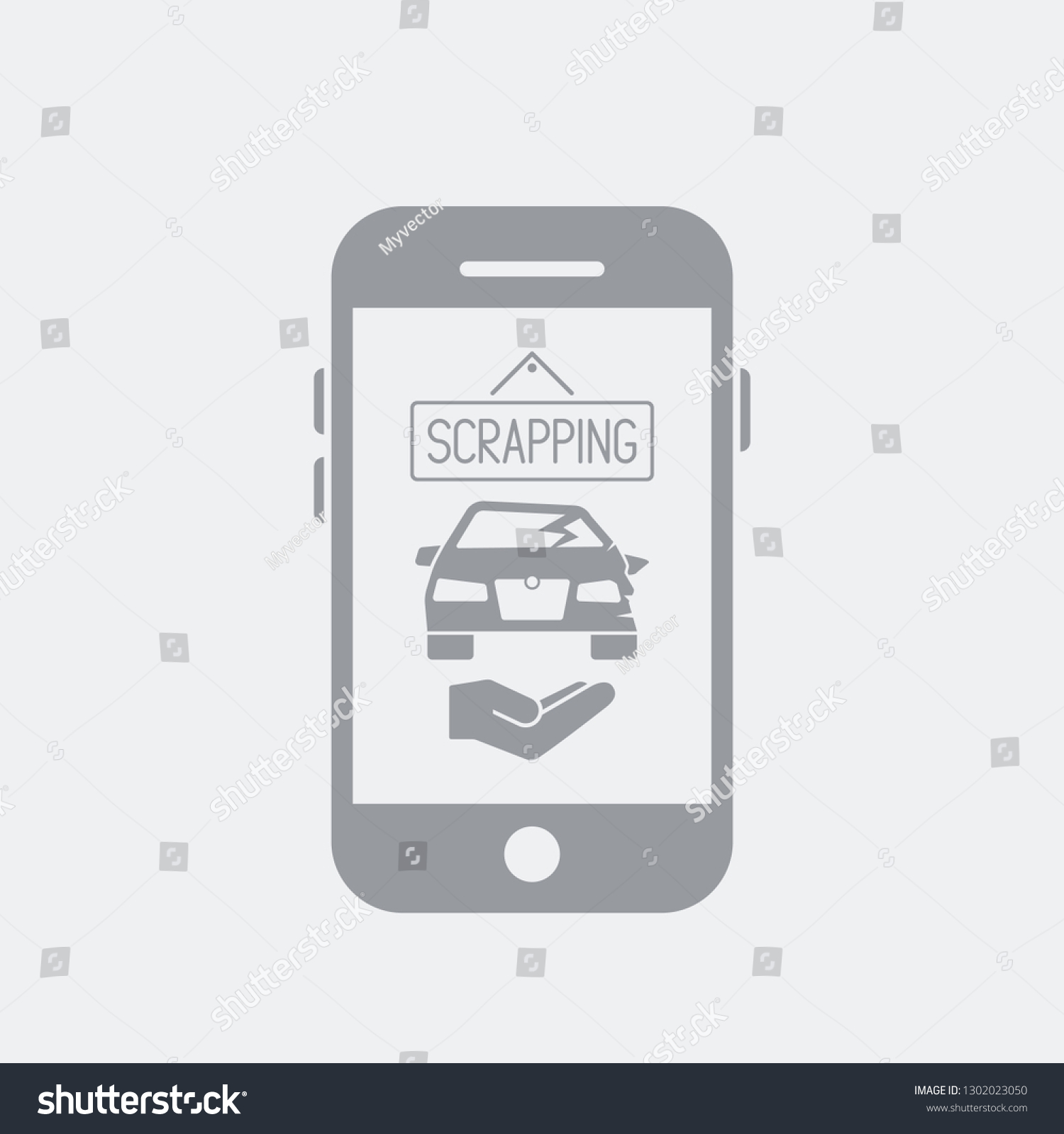 Car Scrapping Website Flat Isolated Vector Stock Vector Royalty Free