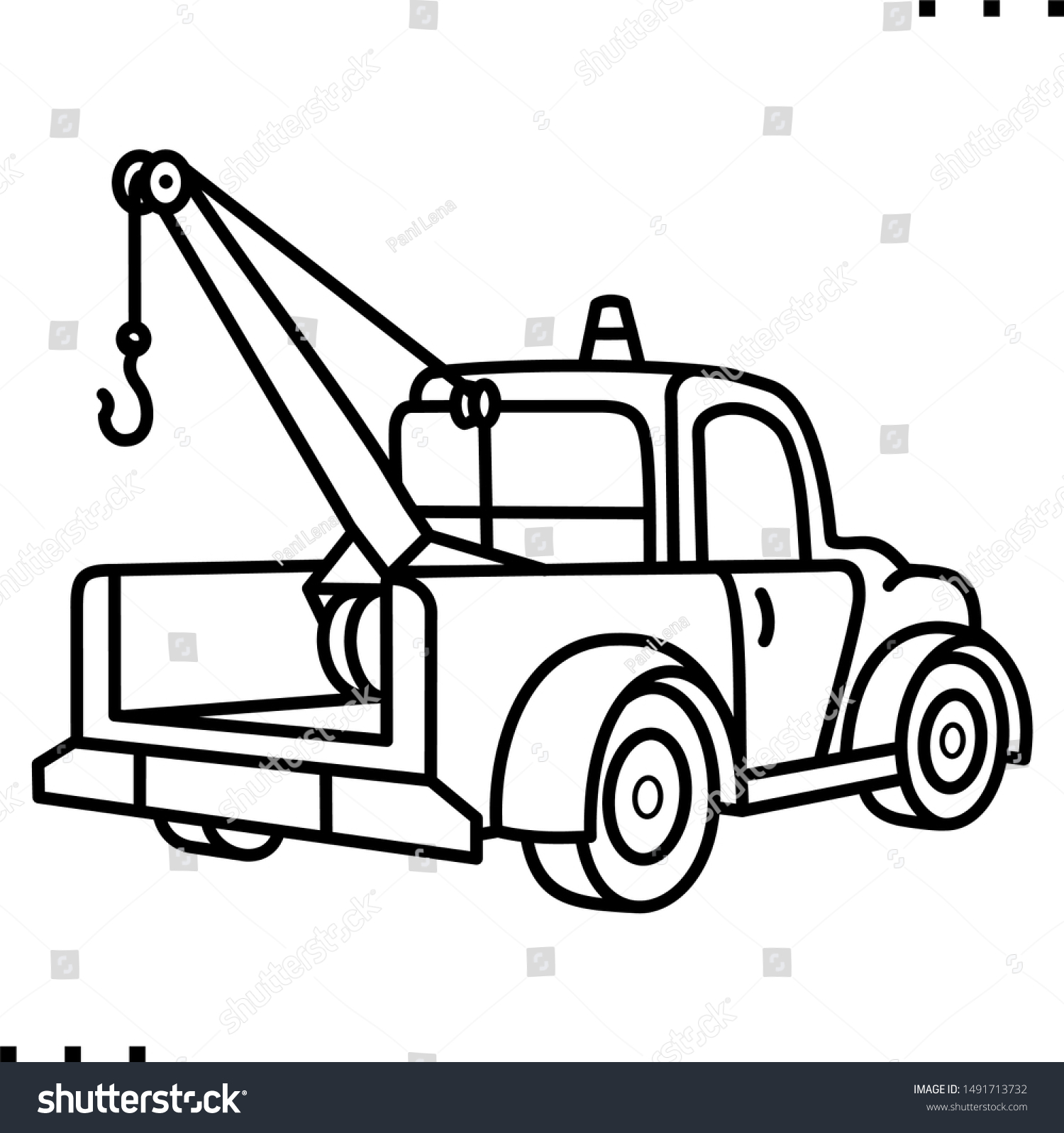 Car Tow Truck Icon Outline Style Stock Vector Royalty Free 1491713732