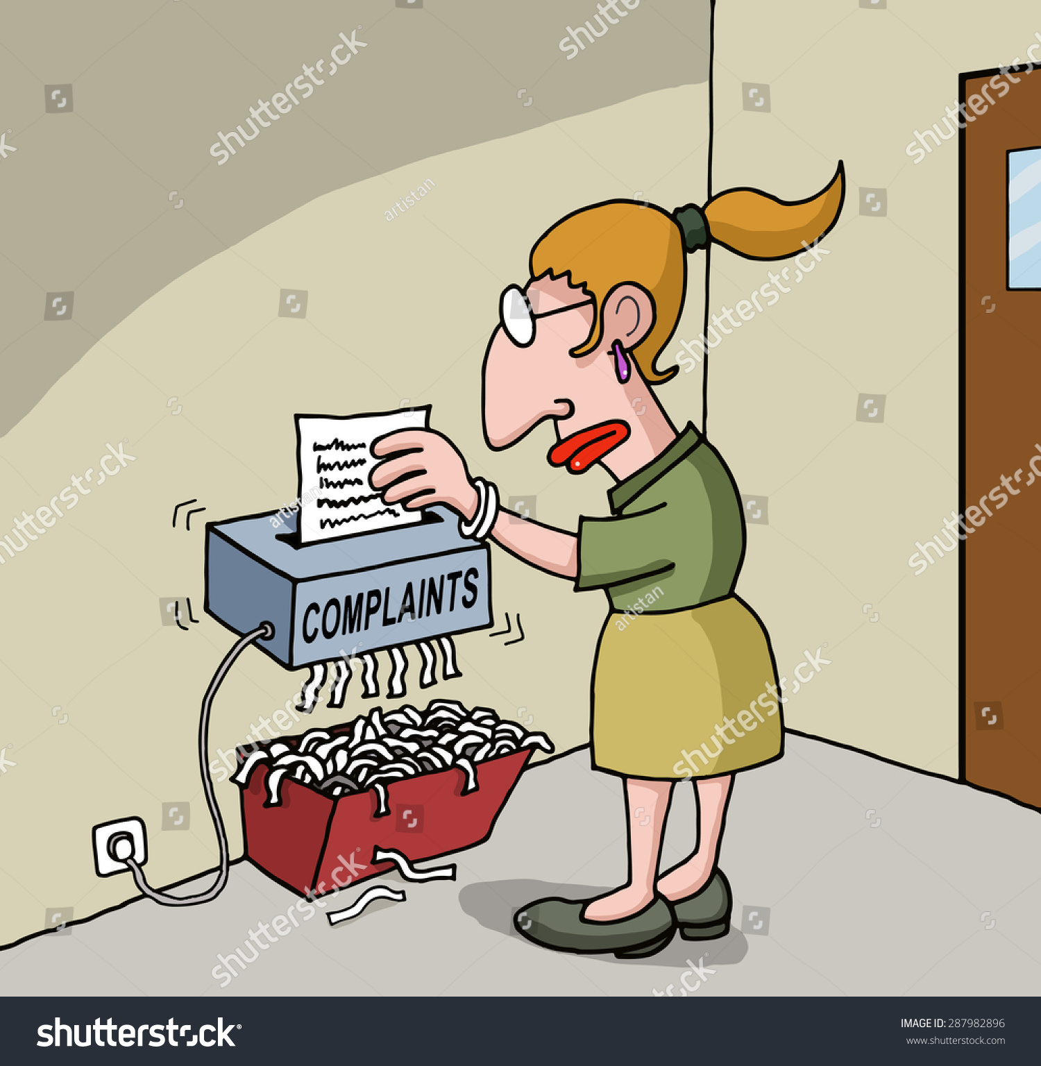 Cartoon About Female Office Worker Stock Vector 287982896 - Shutterstock