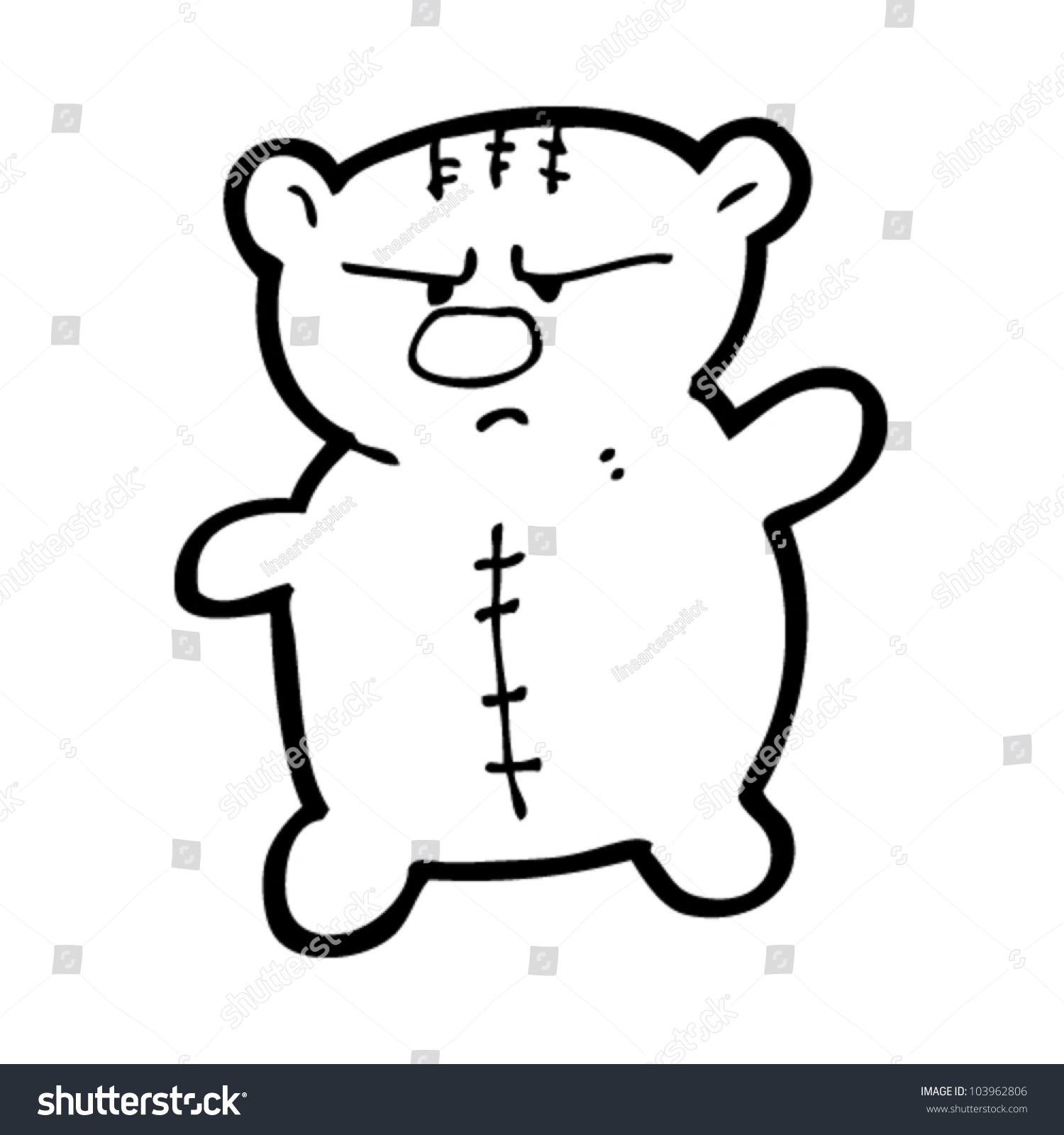 angry teddy bear logo