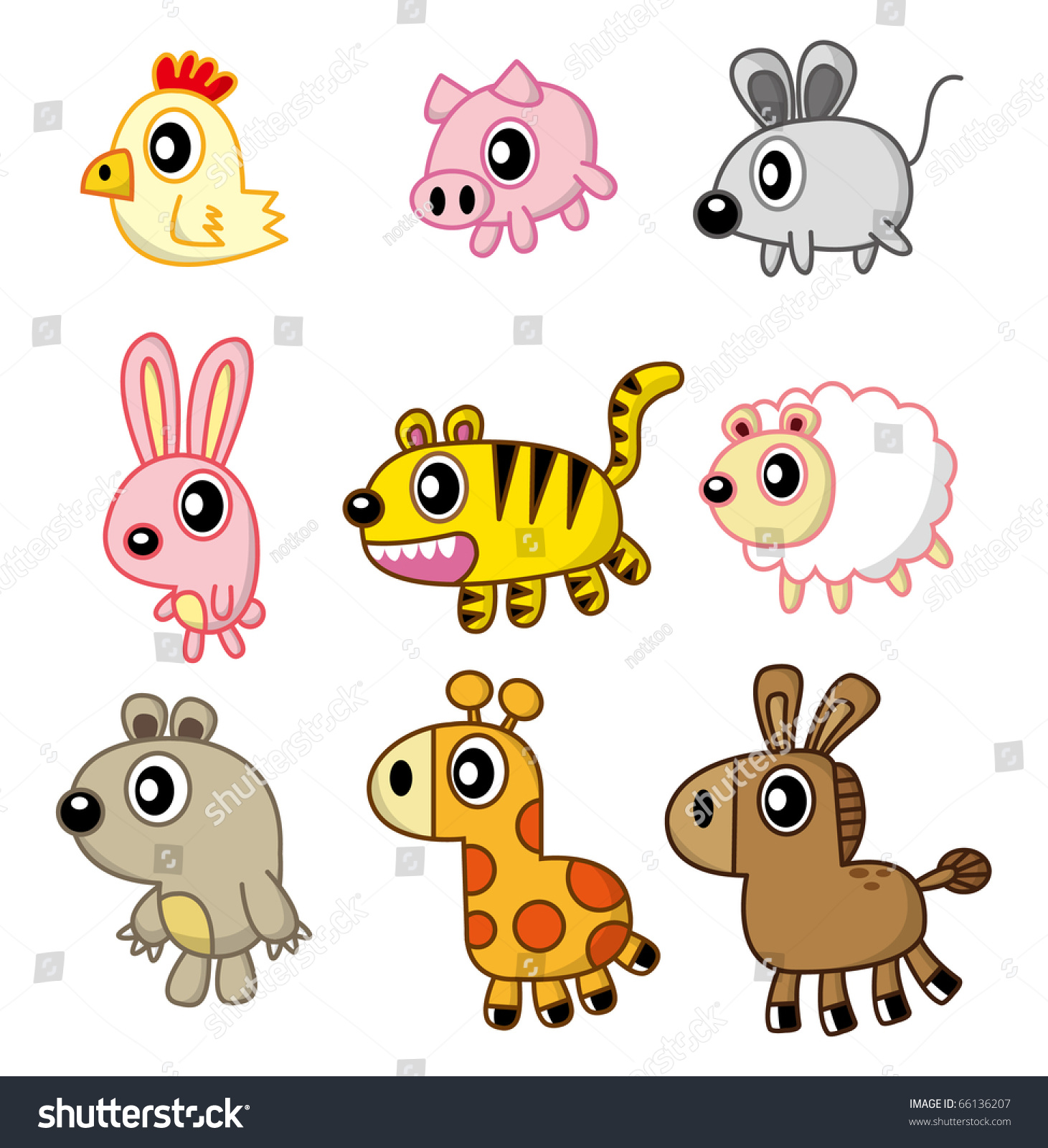 Cartoon Animal Stock Vector 66136207 - Shutterstock