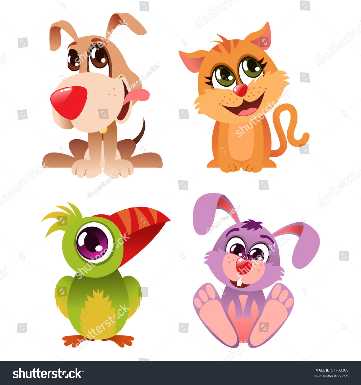 Cartoon Animal Set Stock Vector Illustration 67708300 : Shutterstock