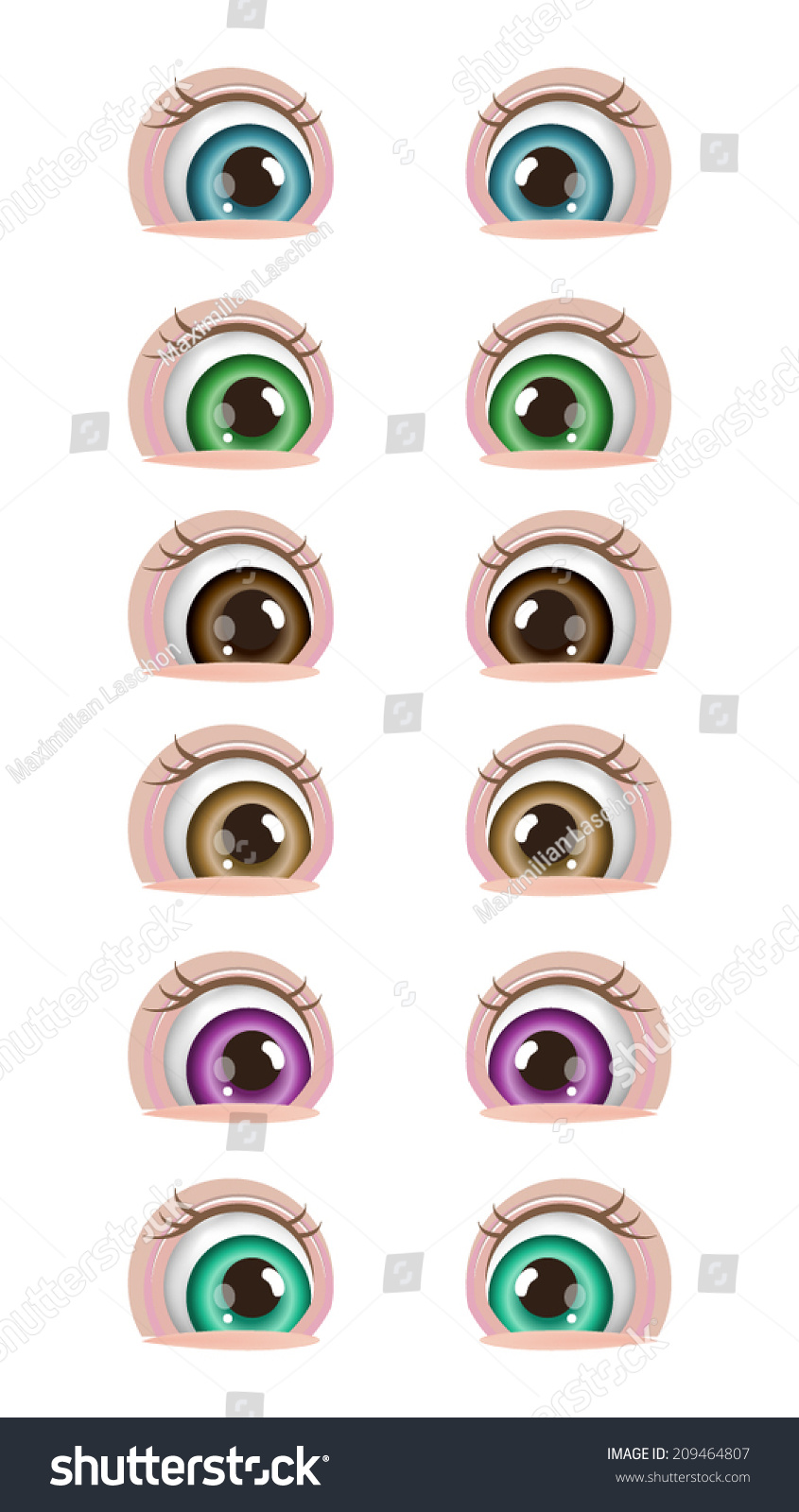 Cartoon Baby Eyes Stock Vector 209464807 Shutterstock