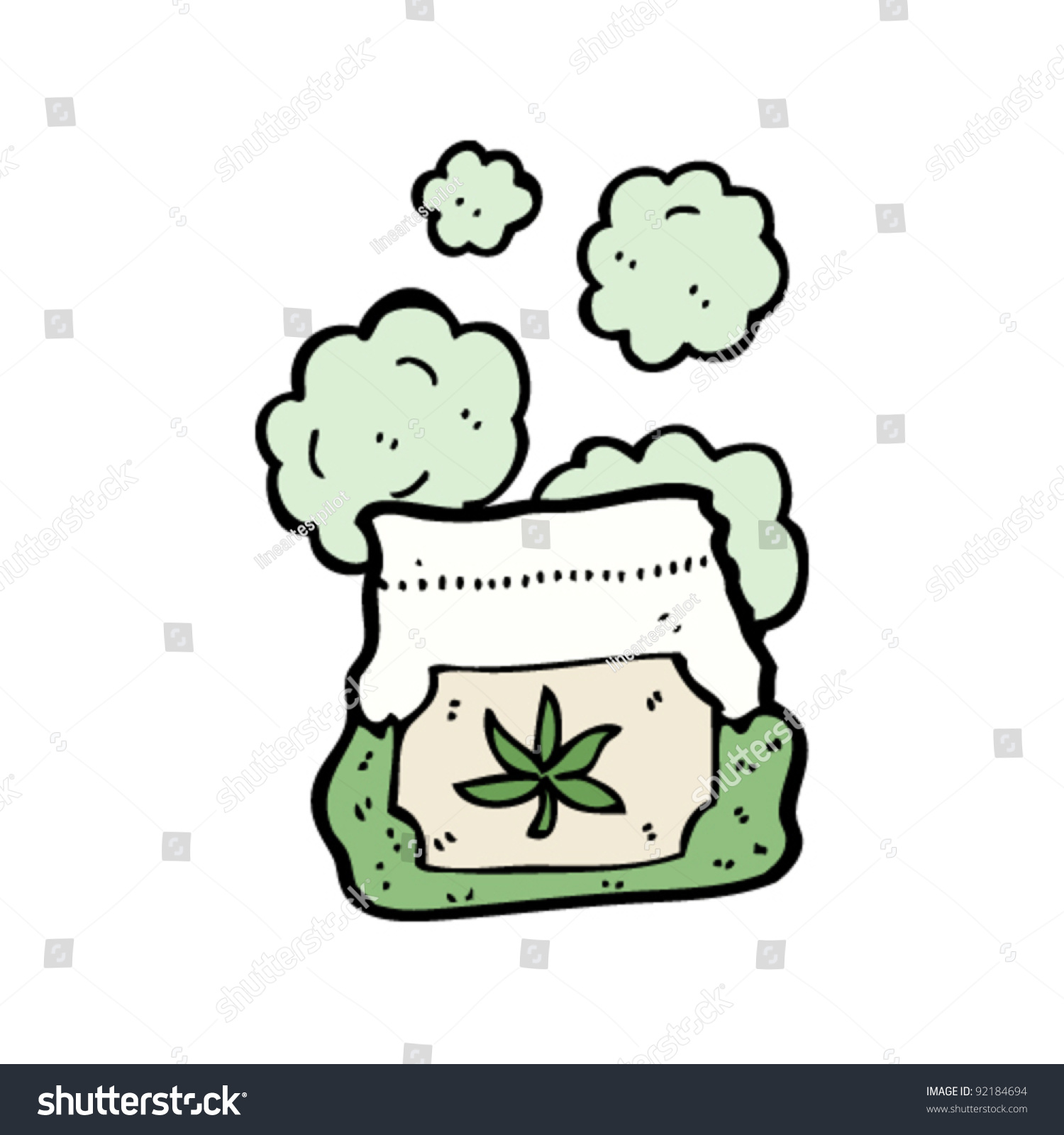 Cartoon Bag Weed Stock Vector 92184694 - Shutterstock