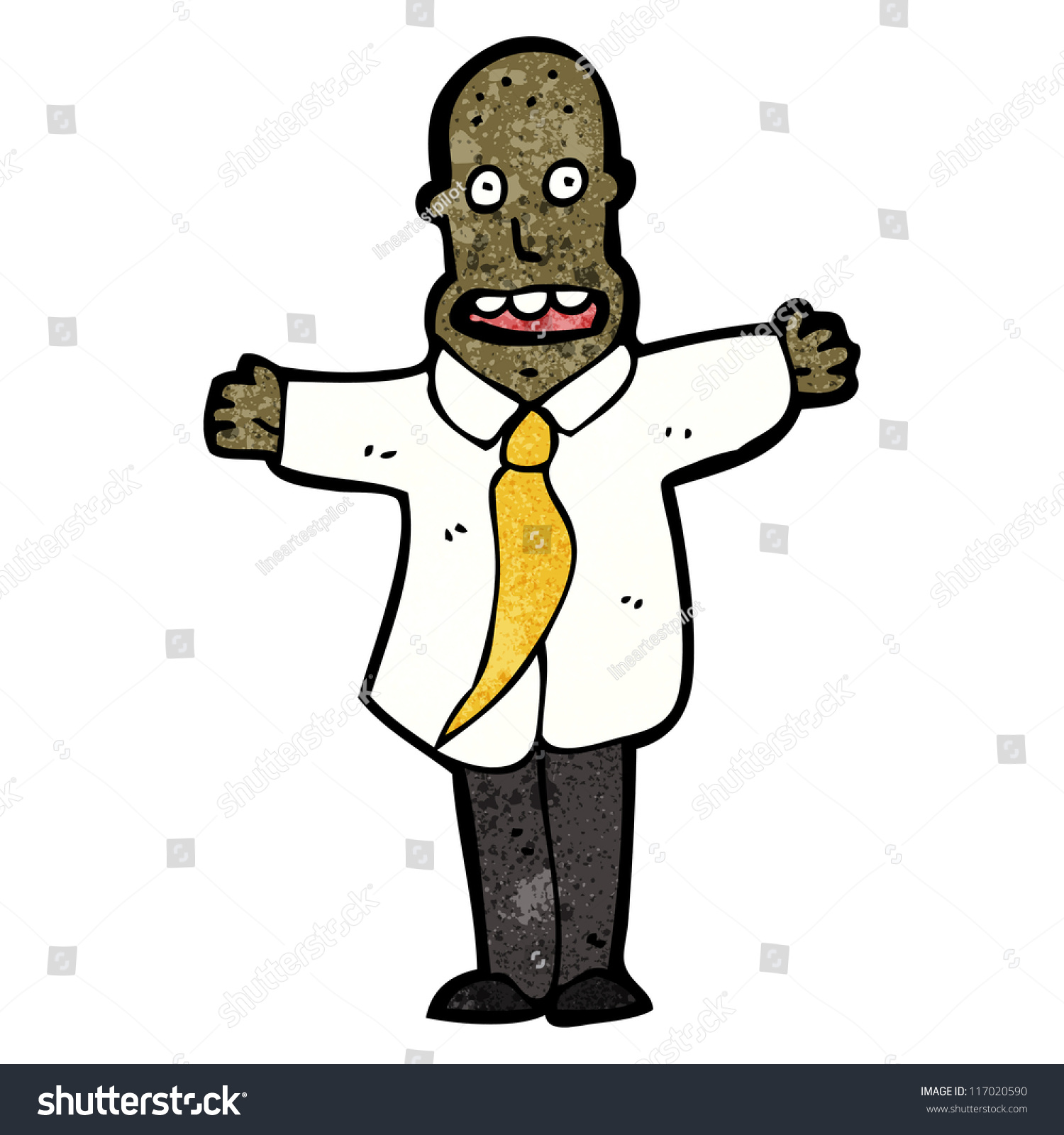 Cartoon Bald Businessman Stock Vector Illustration 117020590 : Shutterstock