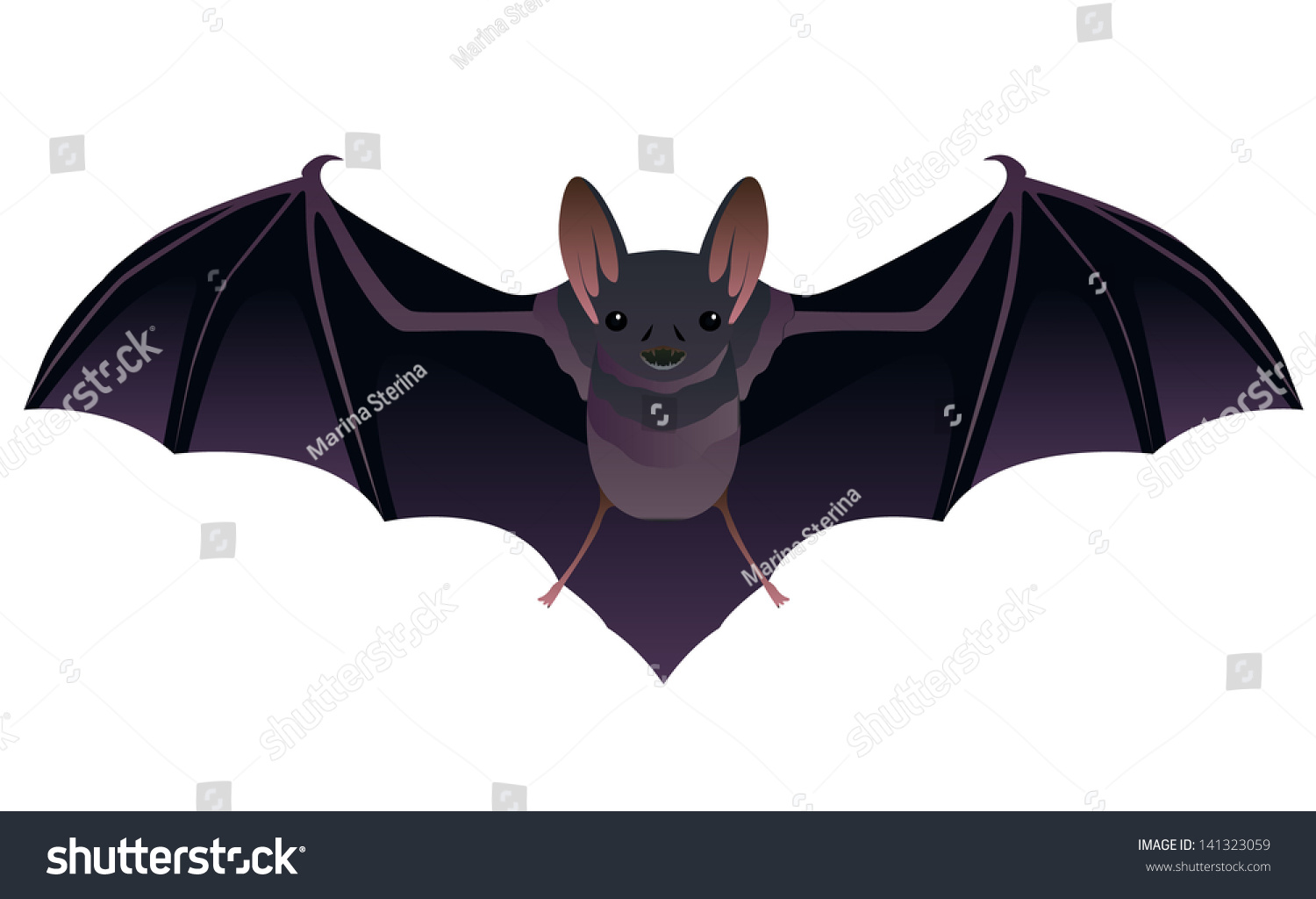 Cartoon Bat Stock Vector 141323059 - Shutterstock