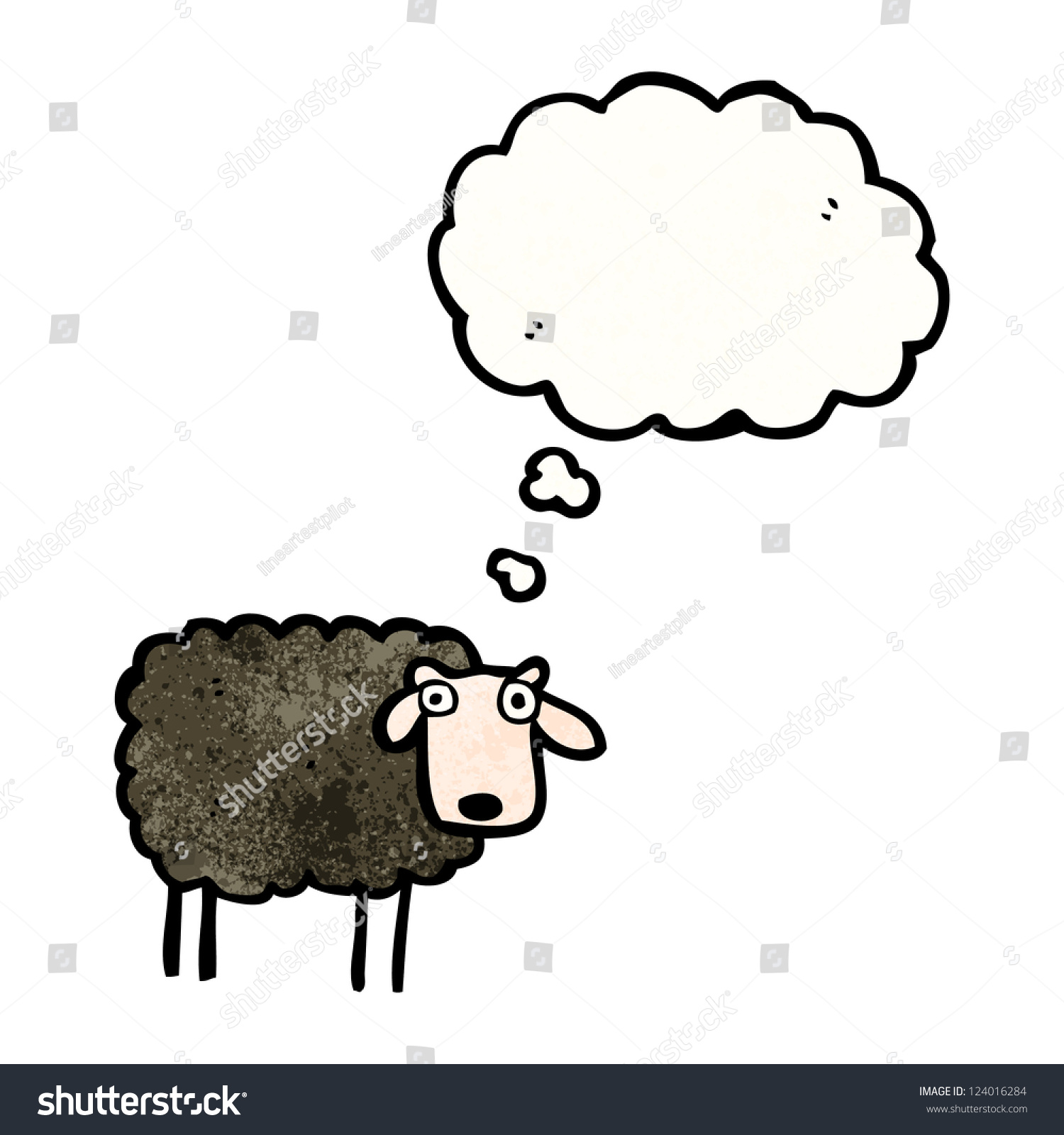 Cartoon Black Sheep Stock Vector Illustration 124016284 : Shutterstock